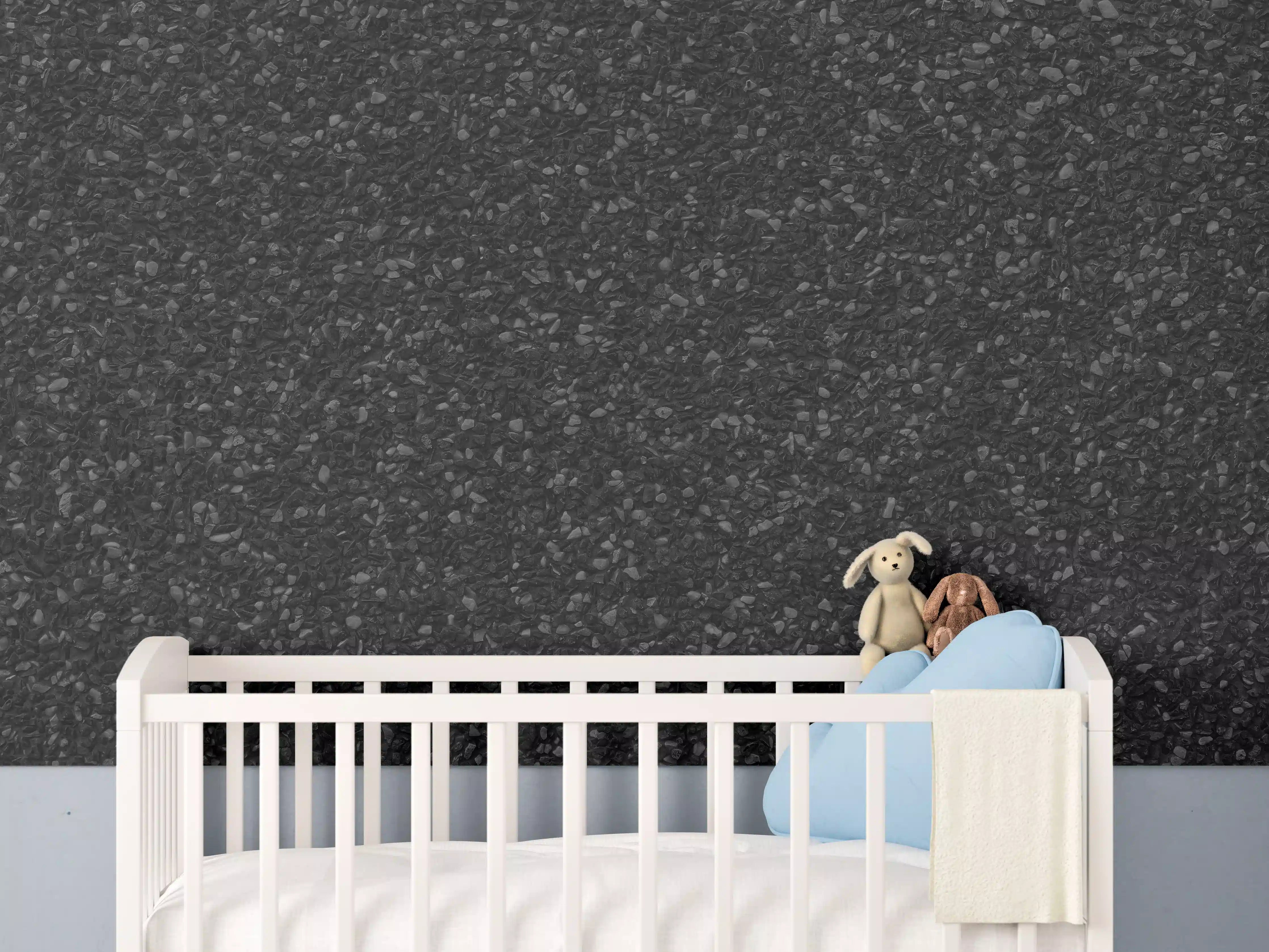 Babyzimmer Wandgestaltung - Schwarzem poliertem Sandstein