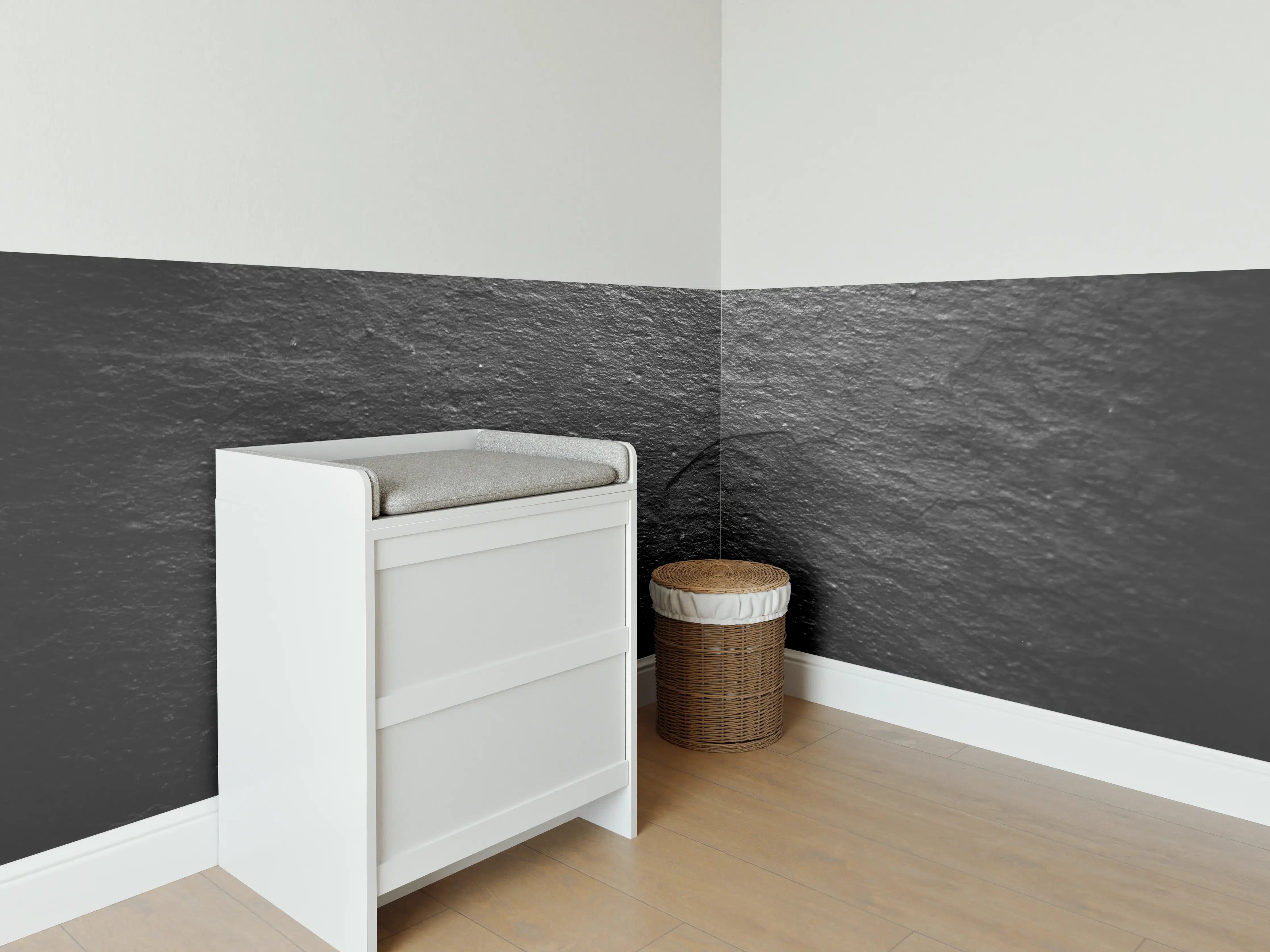 Babyzimmer Wandgestaltung - Schwarzer Schieferstein