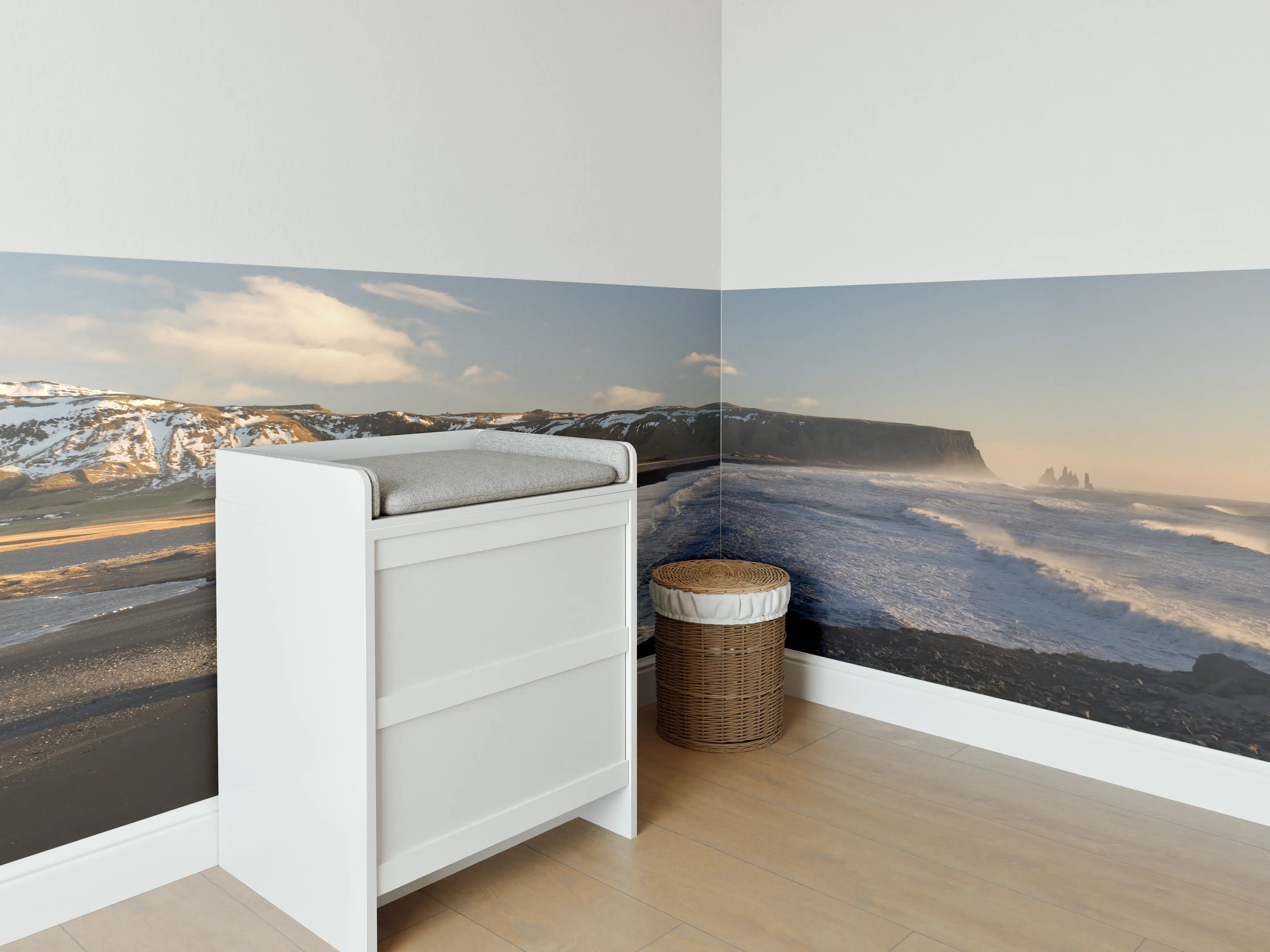 Babyzimmer Wandgestaltung - Schwarzer Strand von Dyrholaey