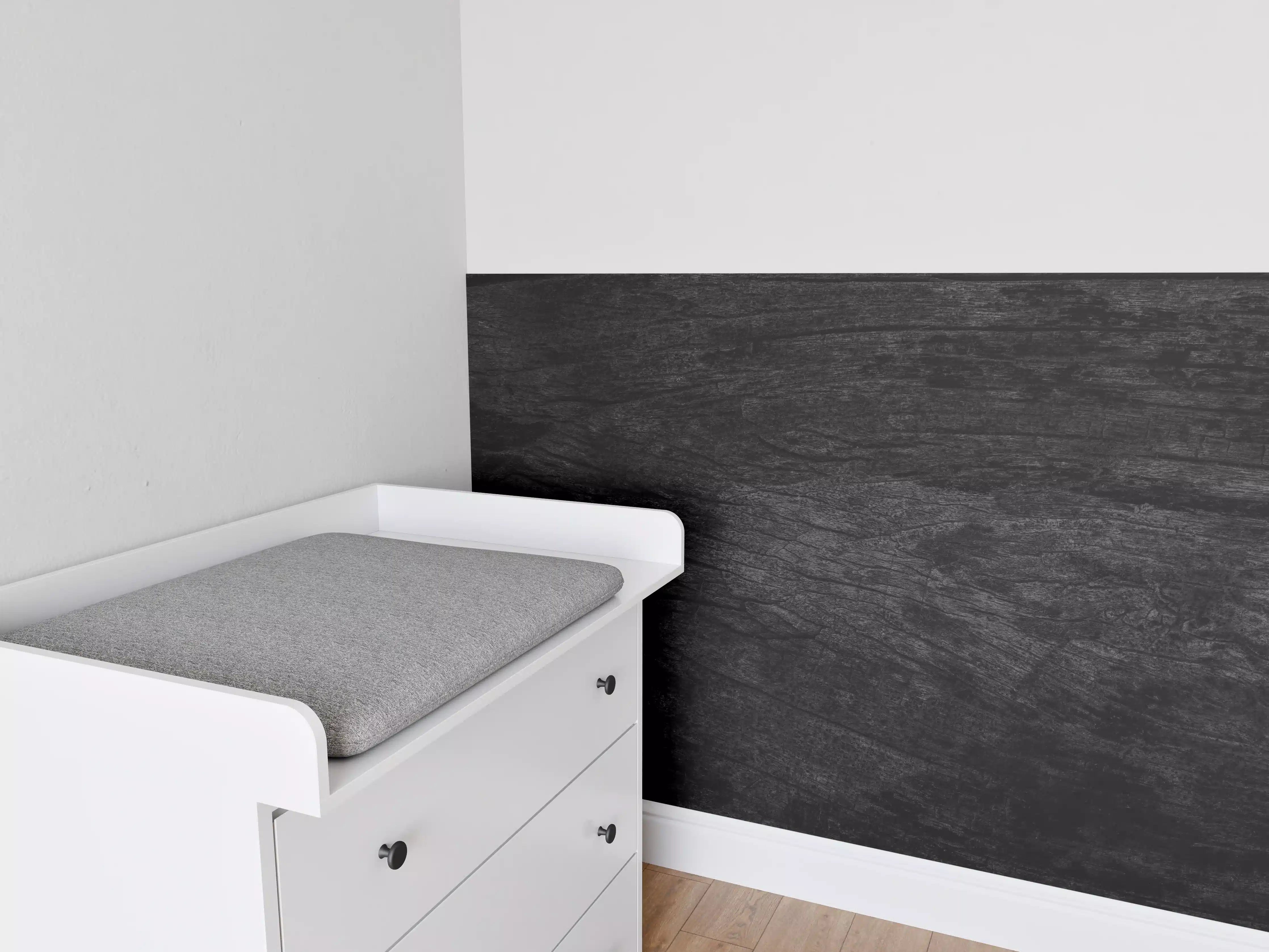 Babyzimmer Wandgestaltung - Schwarzes Holz Muster mit Textur