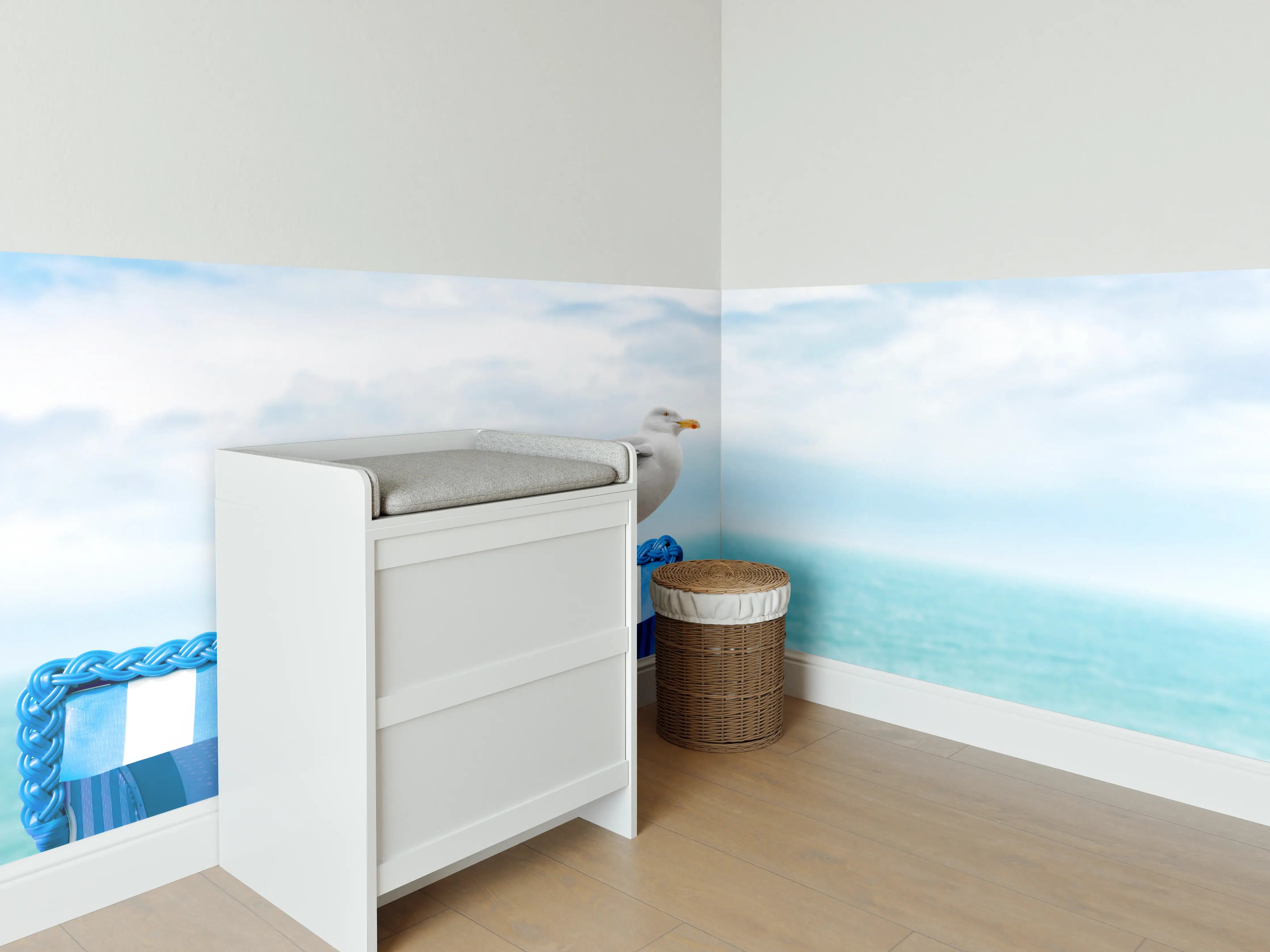 Babyzimmer Wandgestaltung - Seagull by the Beach Chair