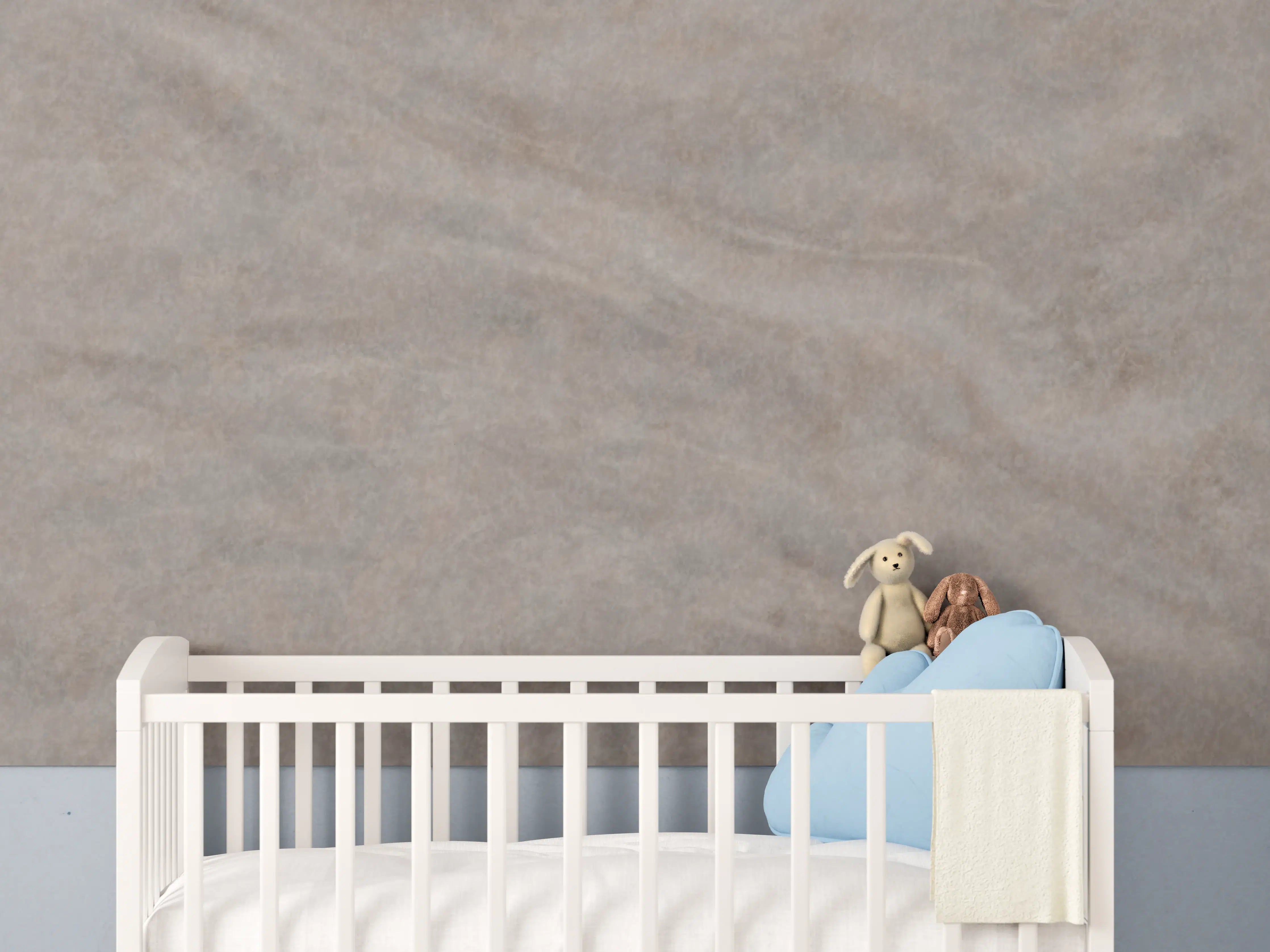 Babyzimmer Wandgestaltung - Seidige Grau-Beige Marmortextur