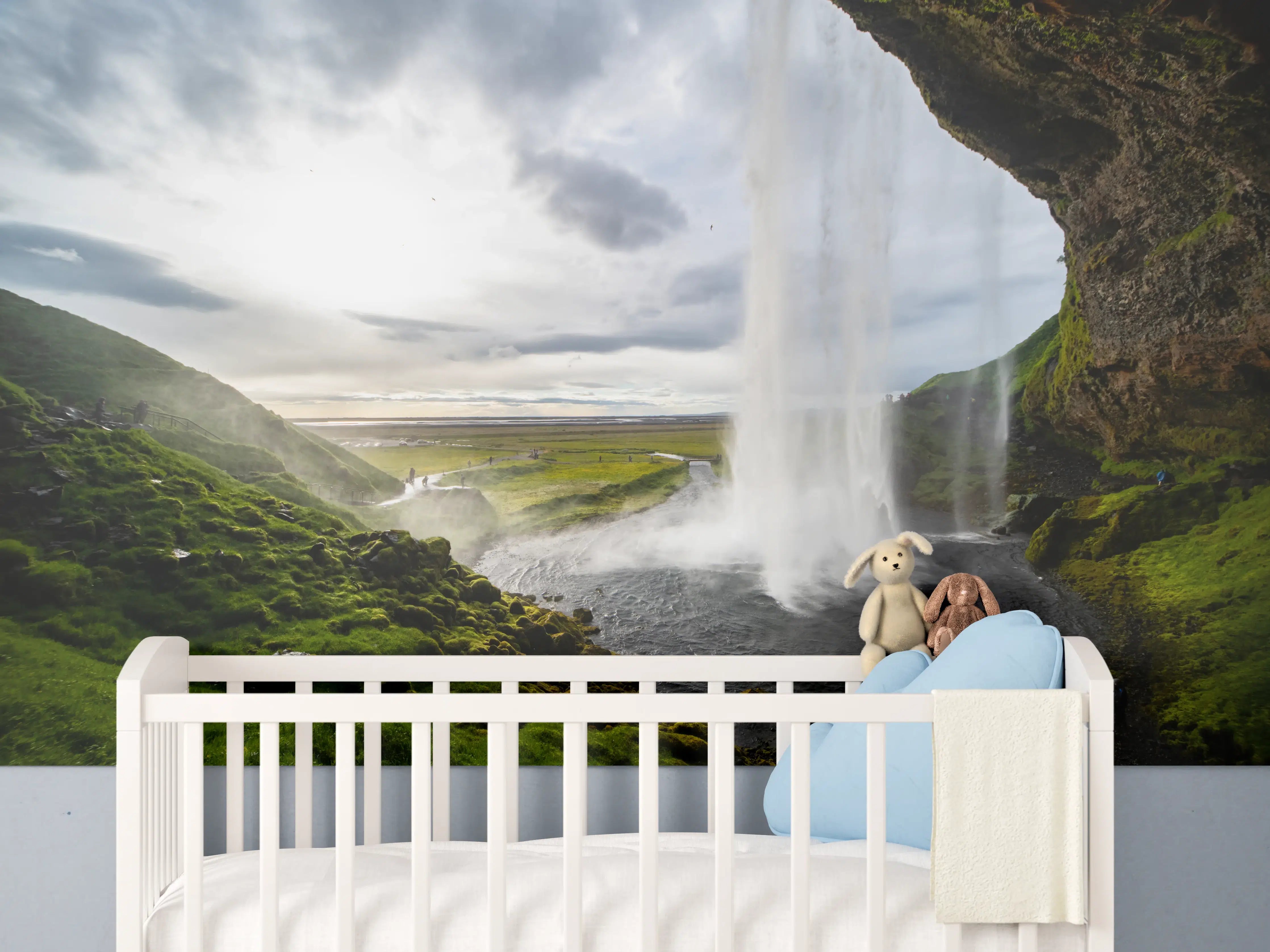 Babyzimmer Wandgestaltung - Seljalandsfoss Wasserfall