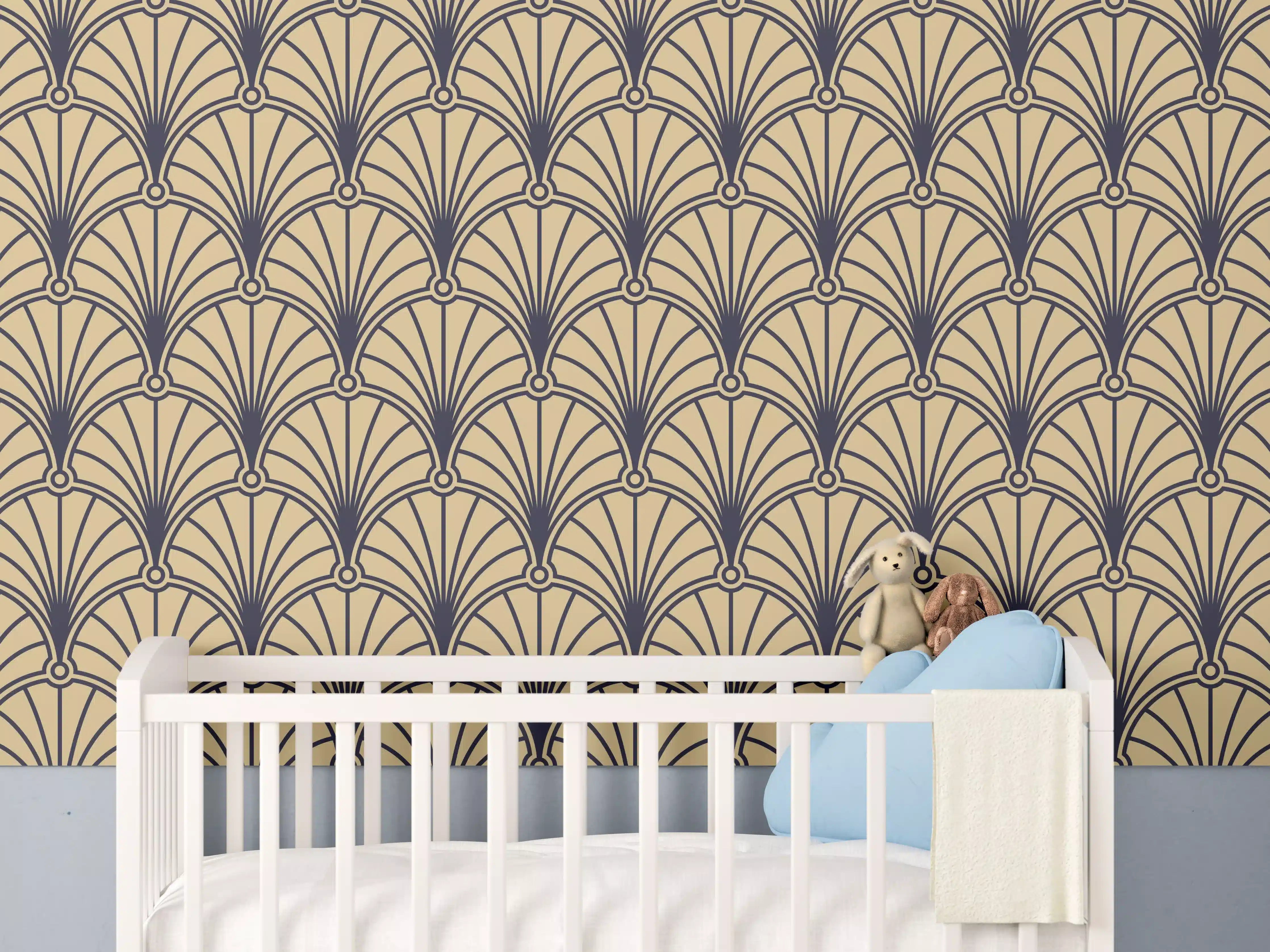 Babyzimmer Wandgestaltung - Sepia Gemusterte Textur
