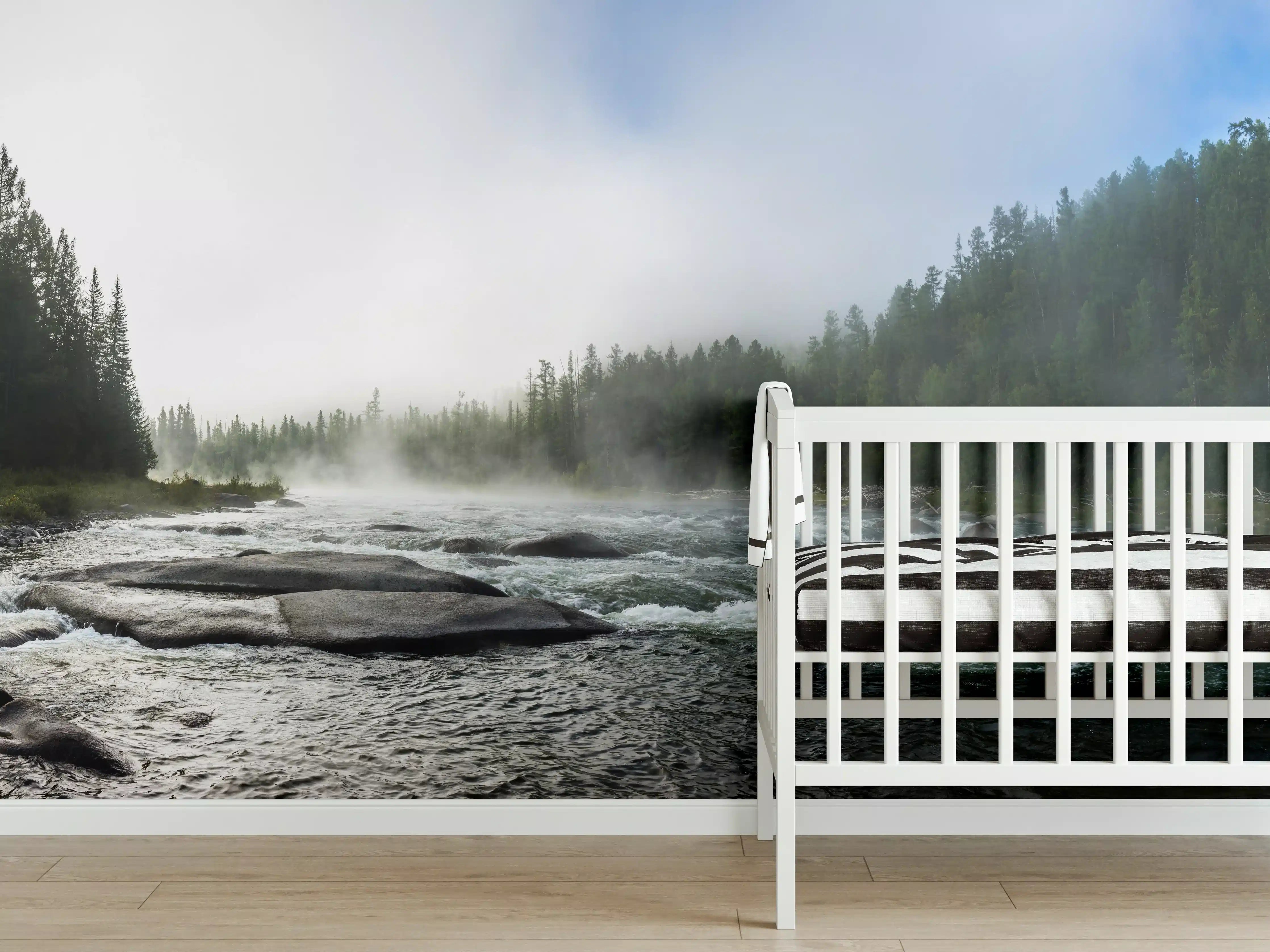 Babyzimmer Wandgestaltung - Sibirischer Fluss Balyiktyig