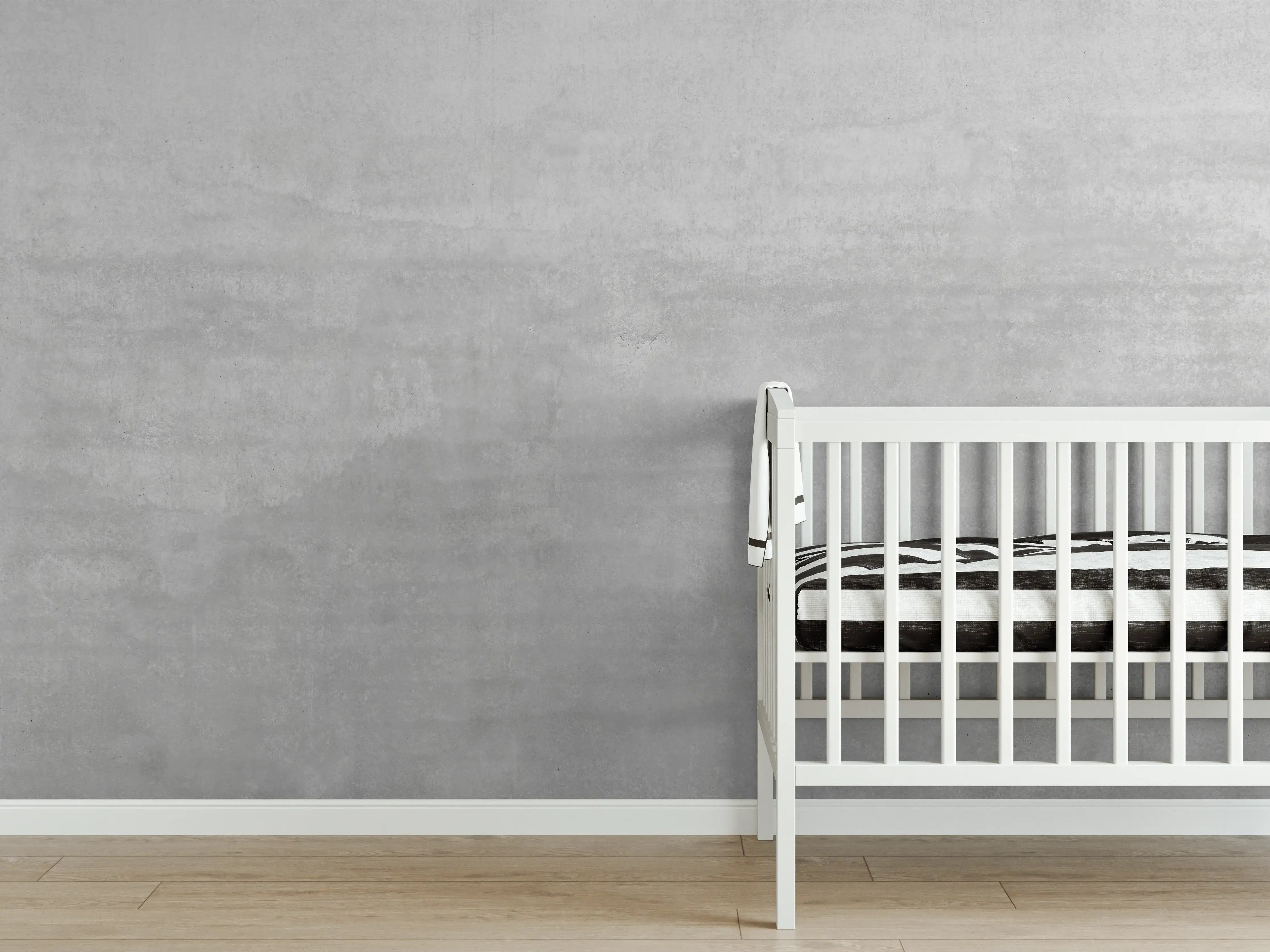 Babyzimmer Wandgestaltung - Sicht-Beton Textur