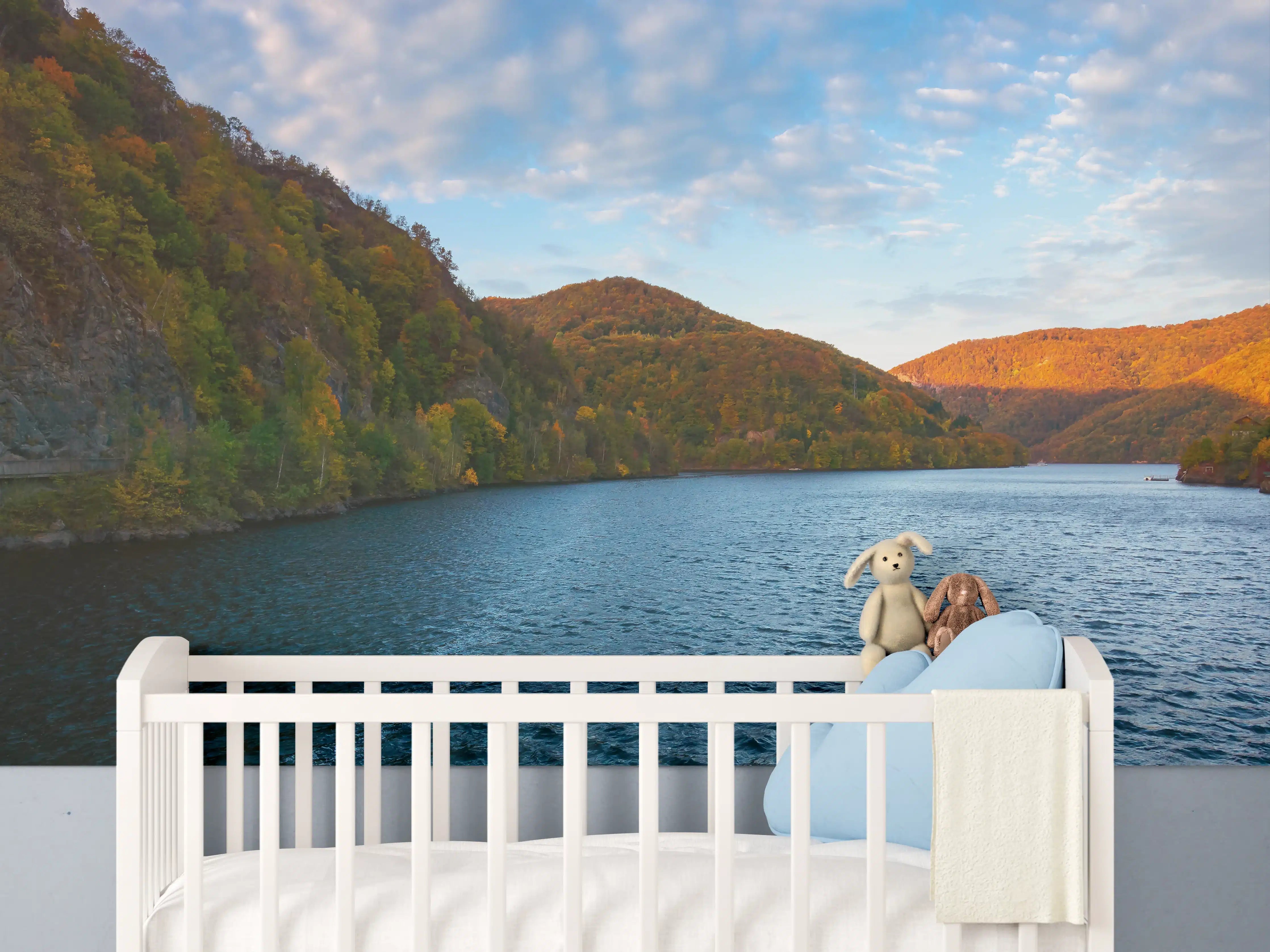 Babyzimmer Wandgestaltung - Silberne Abendspiegel