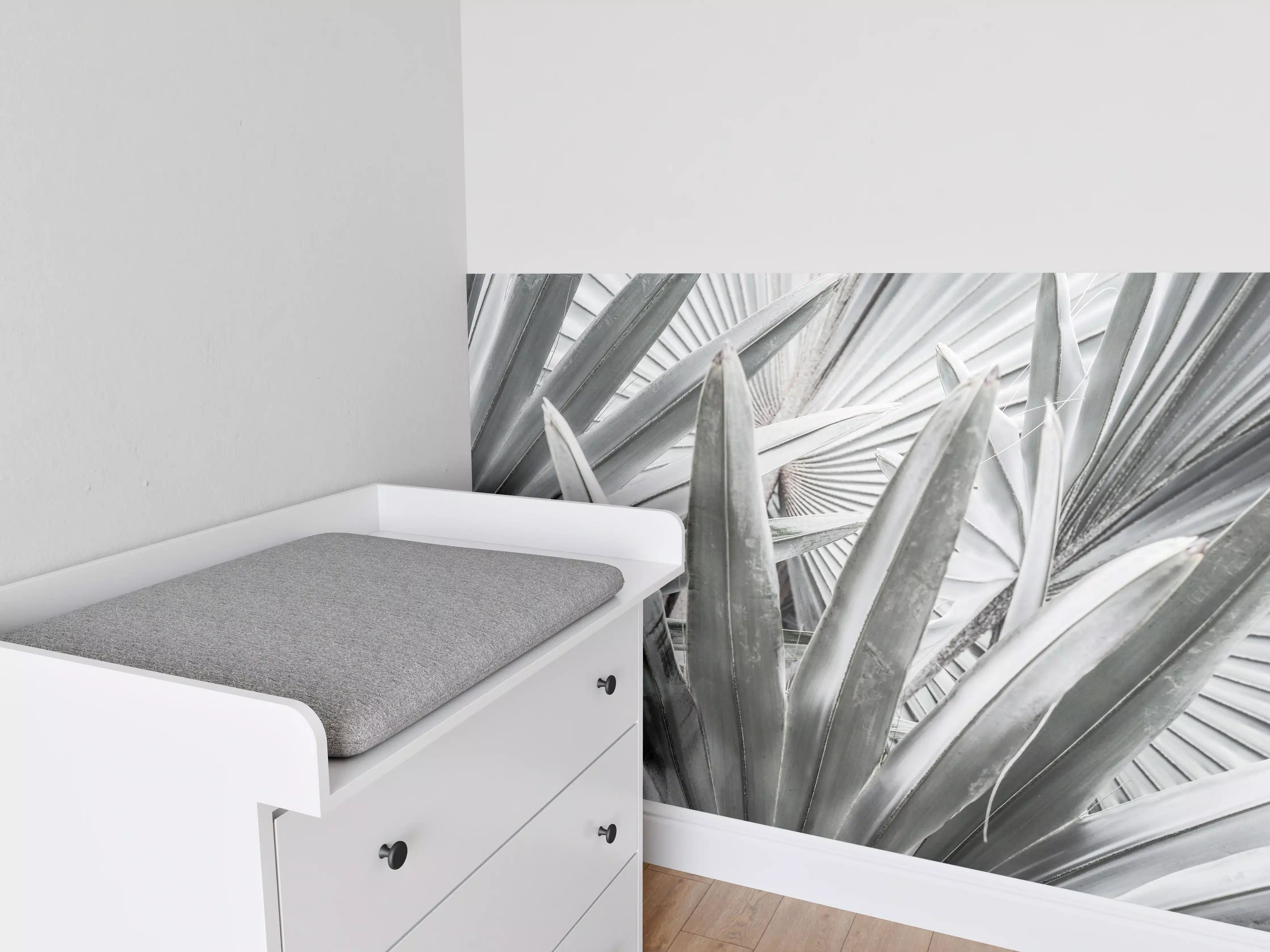 Babyzimmer Wandgestaltung - Silberne Agaven-Nahaufnahme