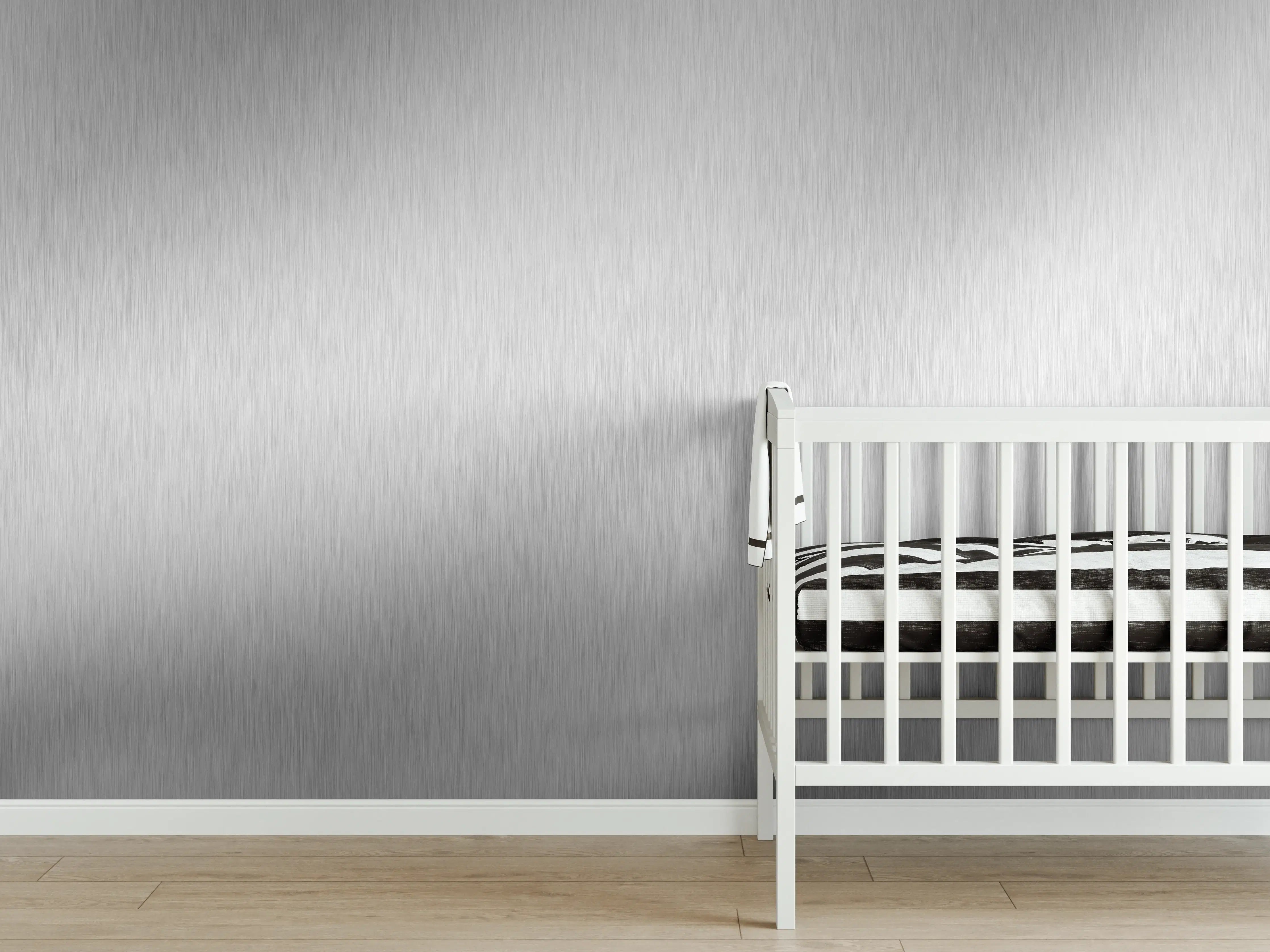 Babyzimmer Wandgestaltung - Silberne belichtete Oberfläche