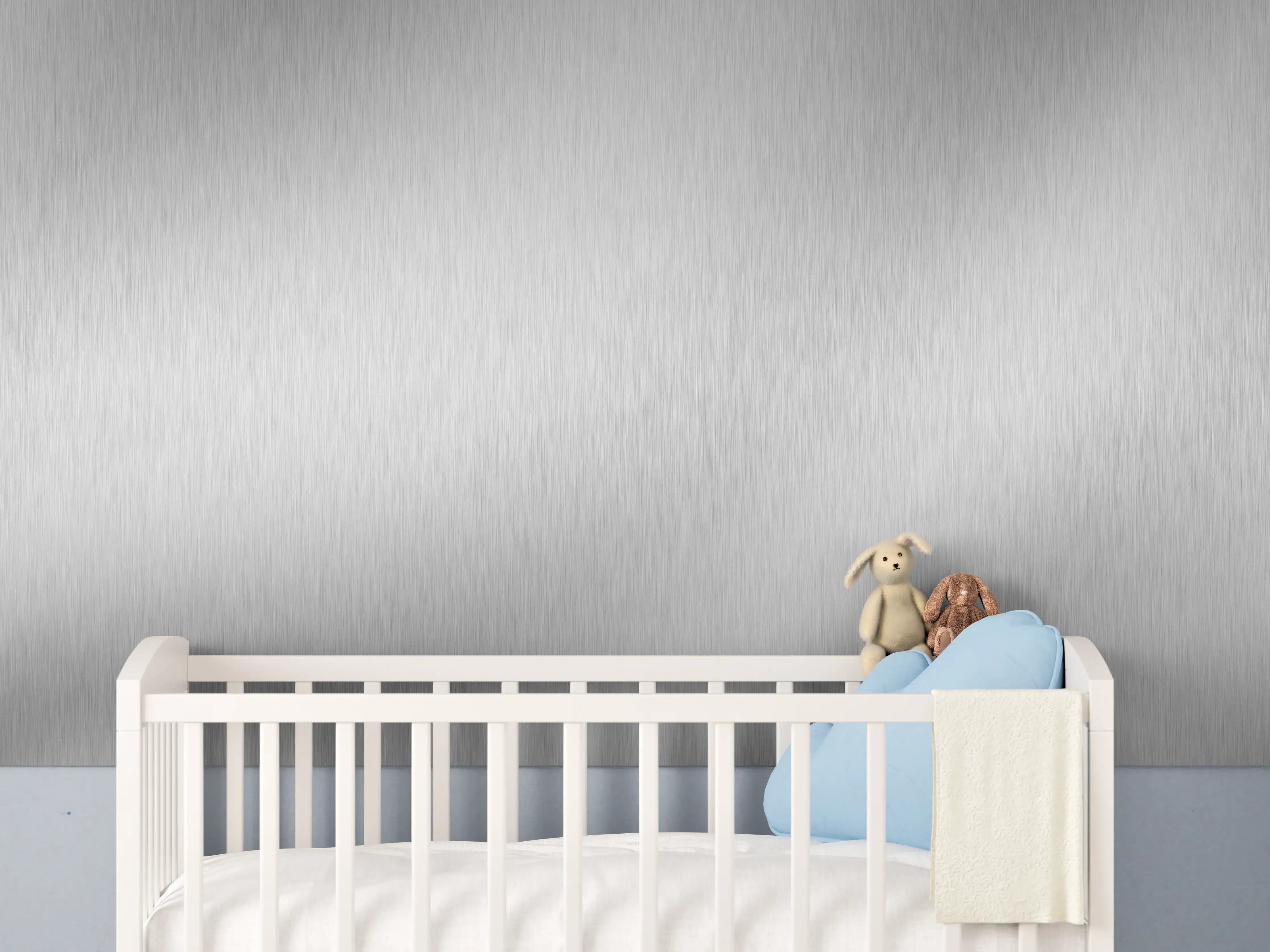 Babyzimmer Wandgestaltung - Silberne belichtete Oberfläche