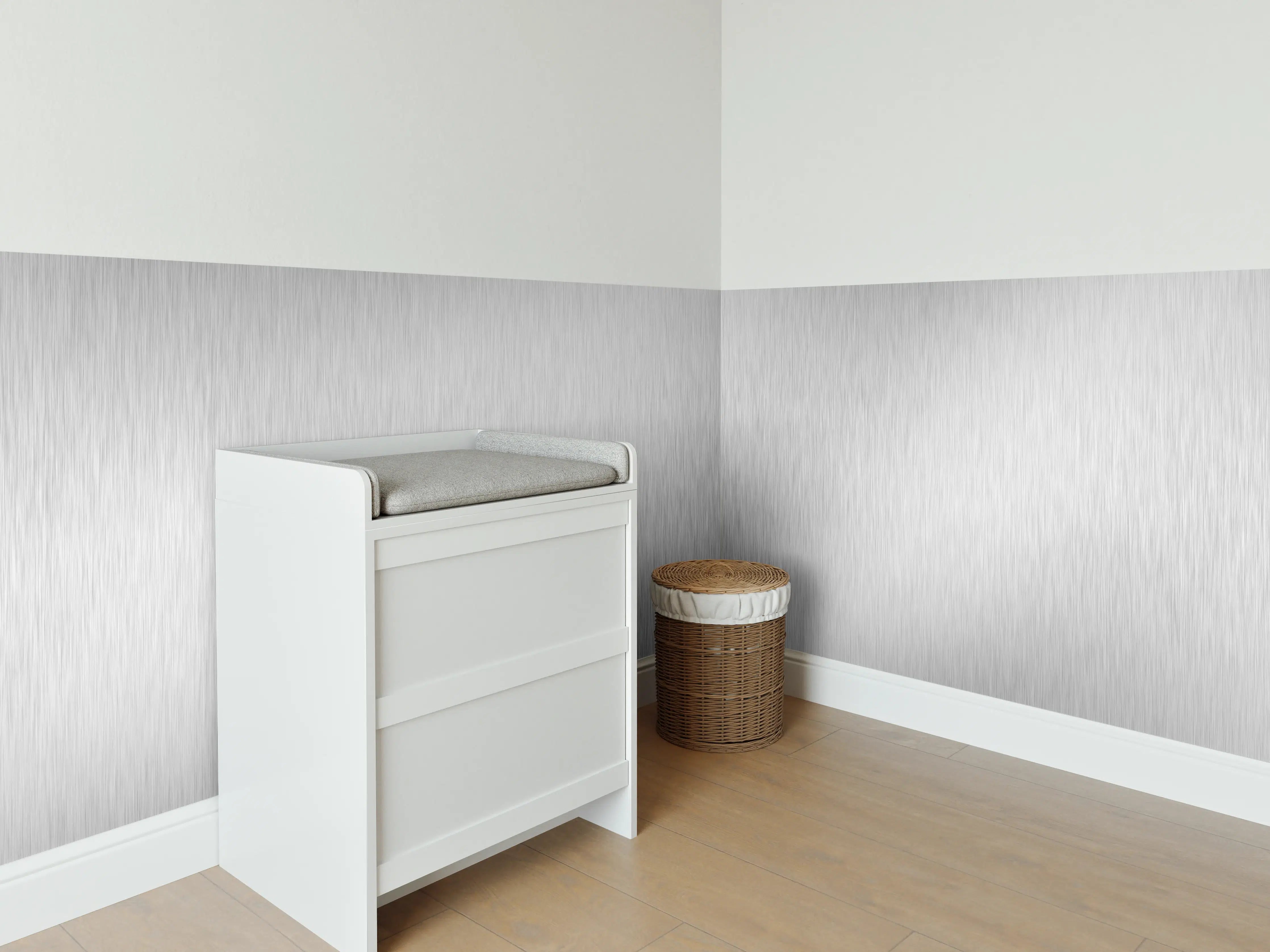 Babyzimmer Wandgestaltung - Silberne belichtete Oberfläche