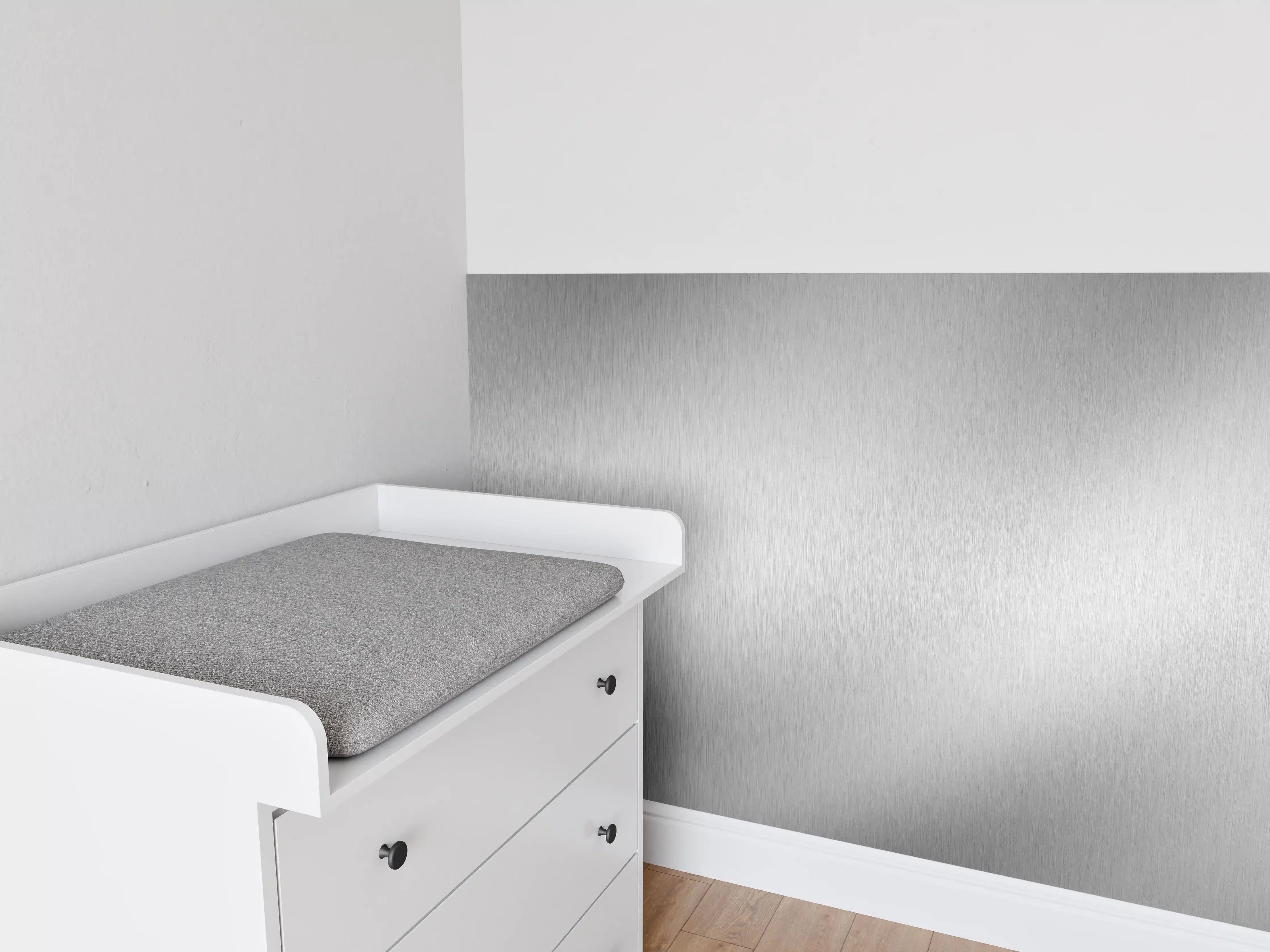 Babyzimmer Wandgestaltung - Silberne belichtete Oberfläche