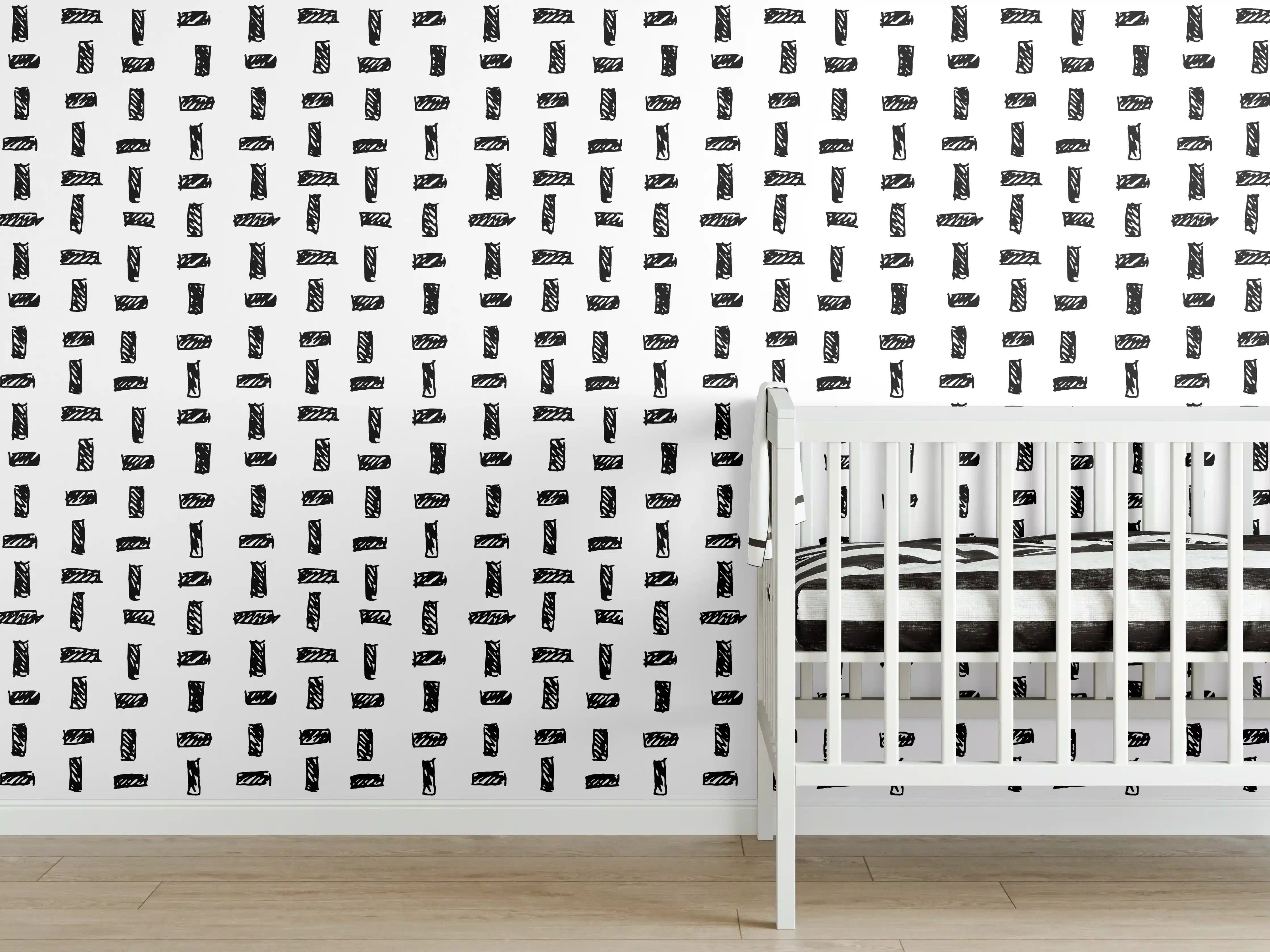 Babyzimmer Wandgestaltung - Silberner Schimmer auf weißer Wand