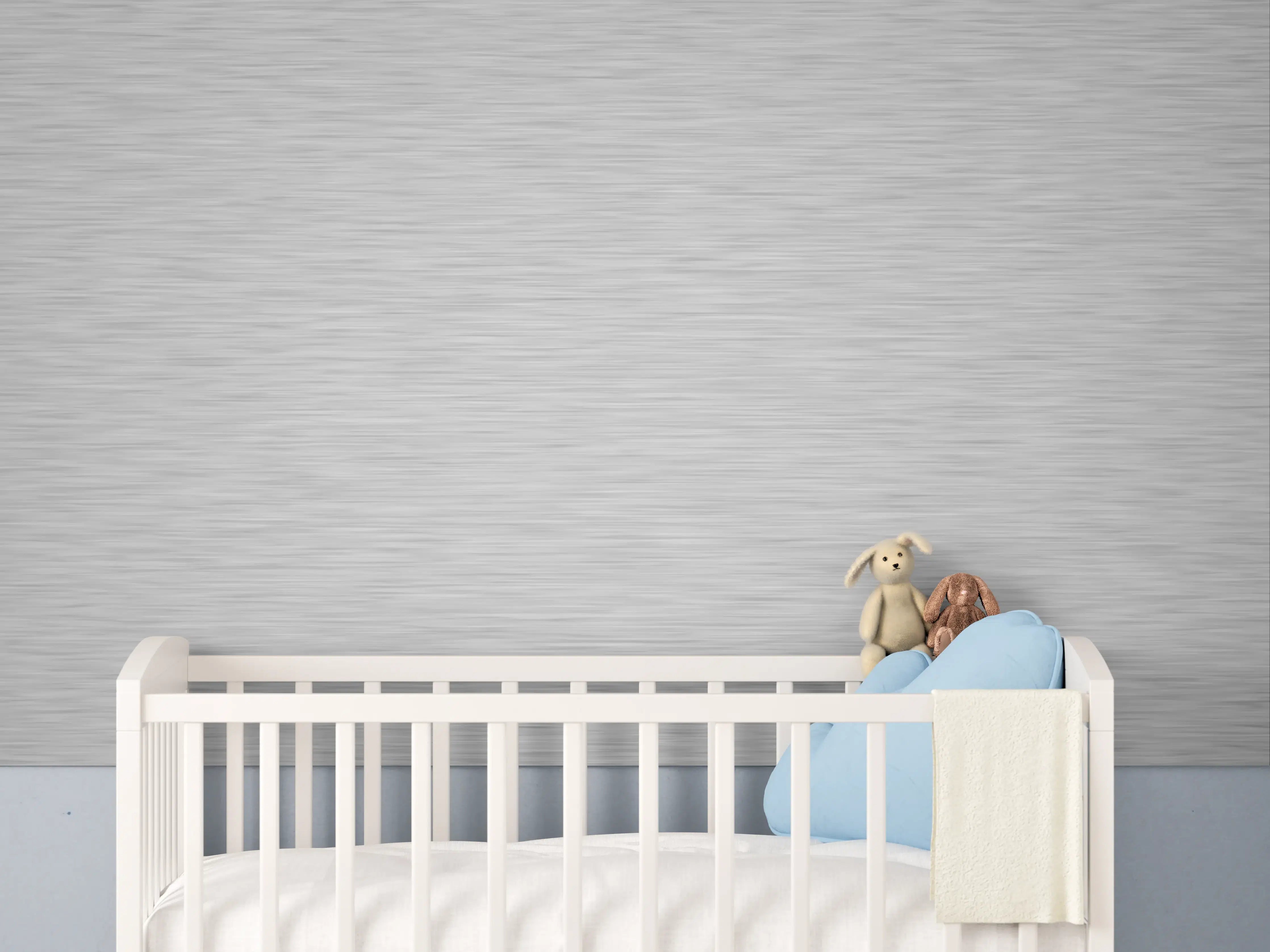 Babyzimmer Wandgestaltung - Silver - ALU Prime - Metall Gebürstet