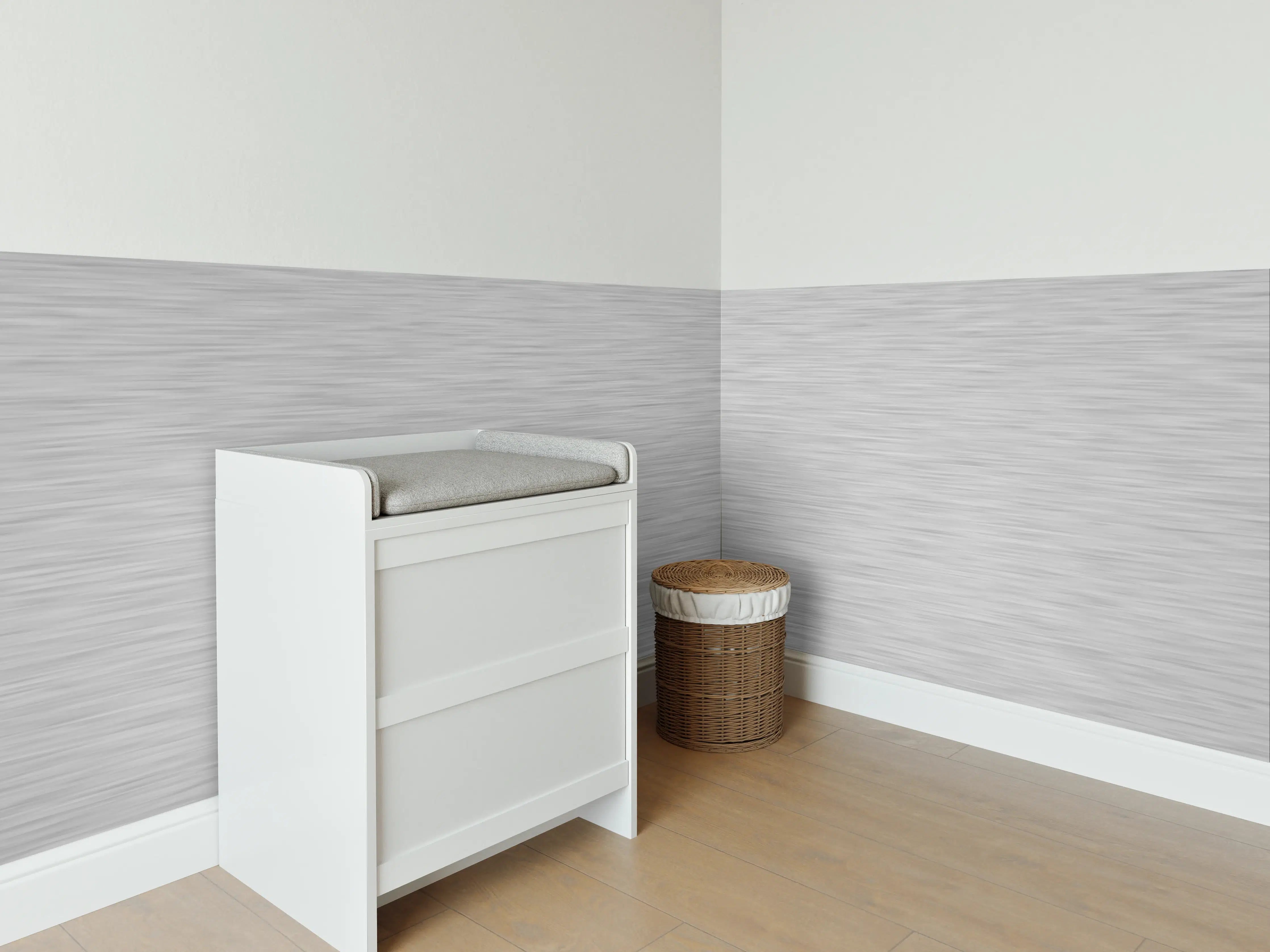 Babyzimmer Wandgestaltung - Silver - ALU Prime - Metall Gebürstet