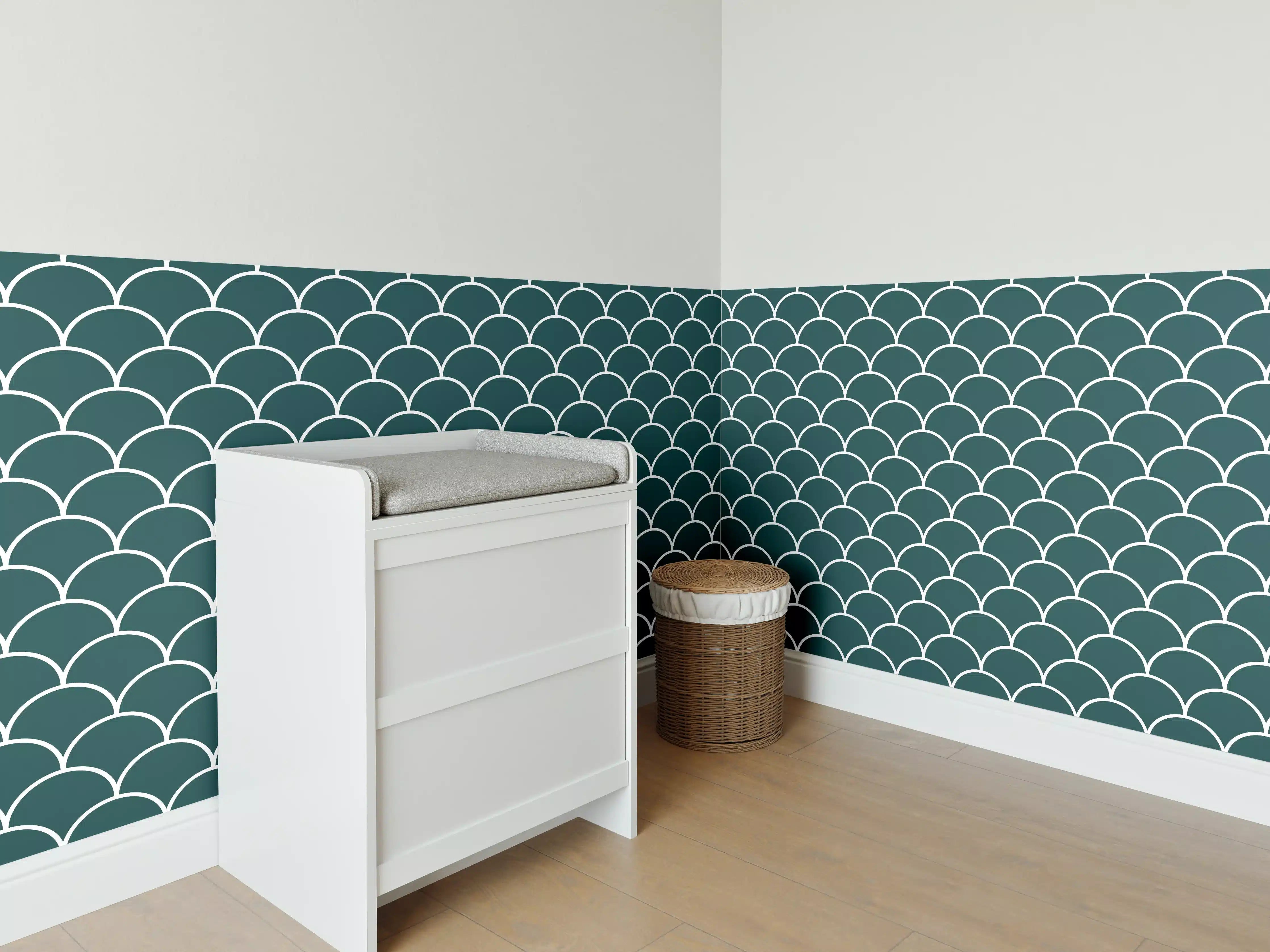 Babyzimmer Wandgestaltung - Simmetria Imperiale Petrol