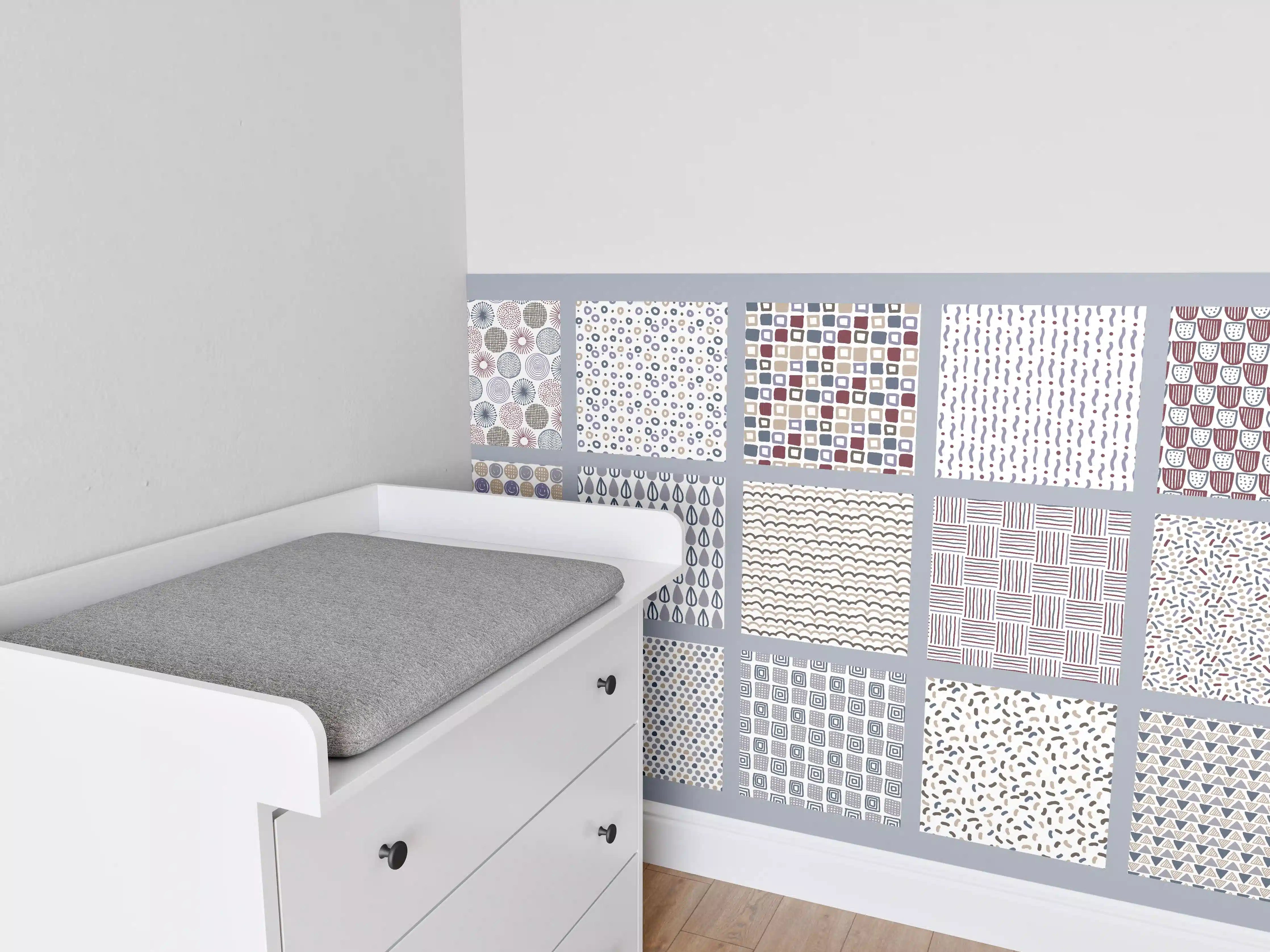 Babyzimmer Wandgestaltung - Skandinavische Nahtlos Abstrakt Muster