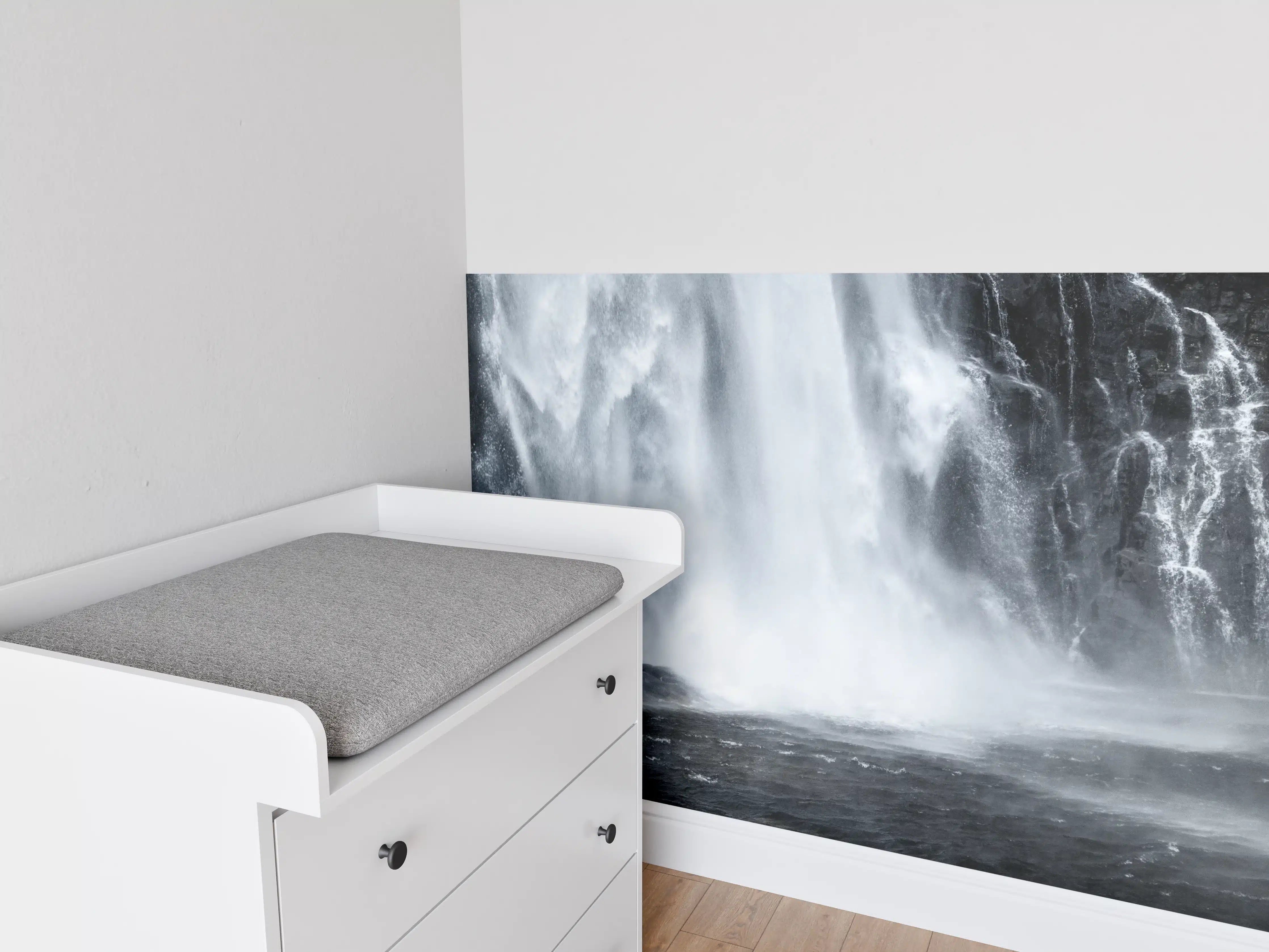 Babyzimmer Wandgestaltung - Skjervefossen Wasserfall 