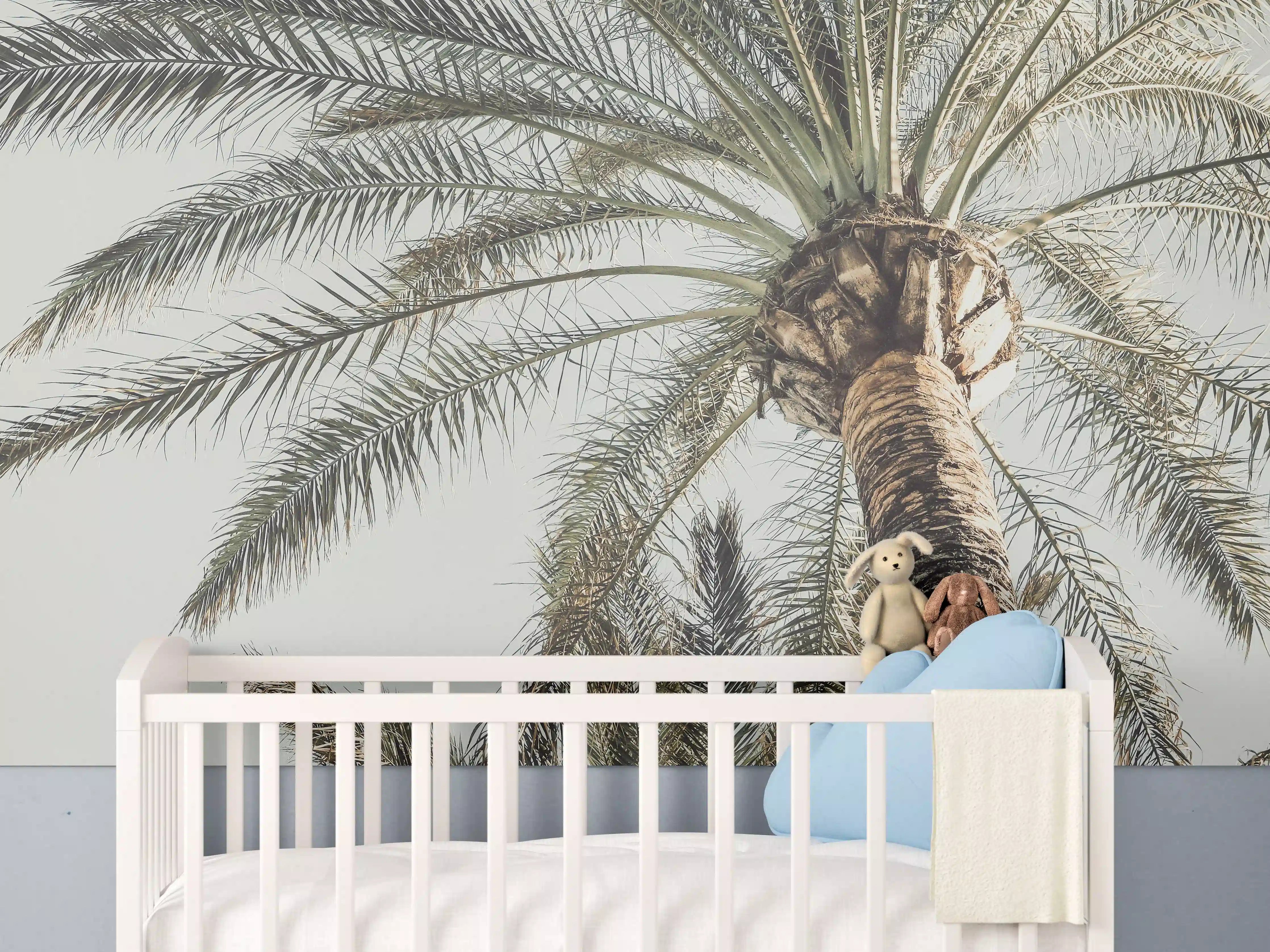 Babyzimmer Wandgestaltung - Sommerliche Palme 