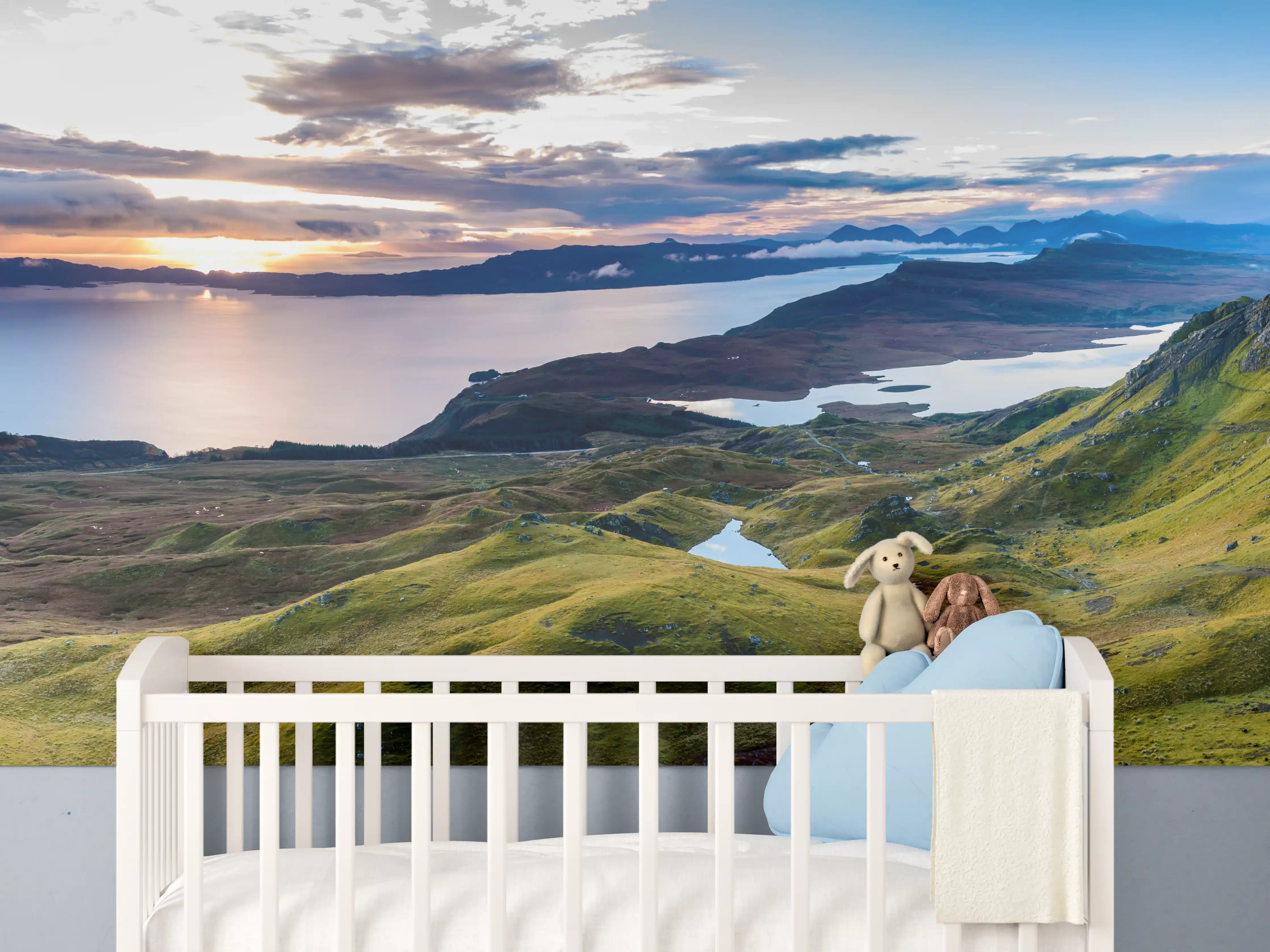 Babyzimmer Wandgestaltung - Sonnenaufgang auf der Isle of Skye