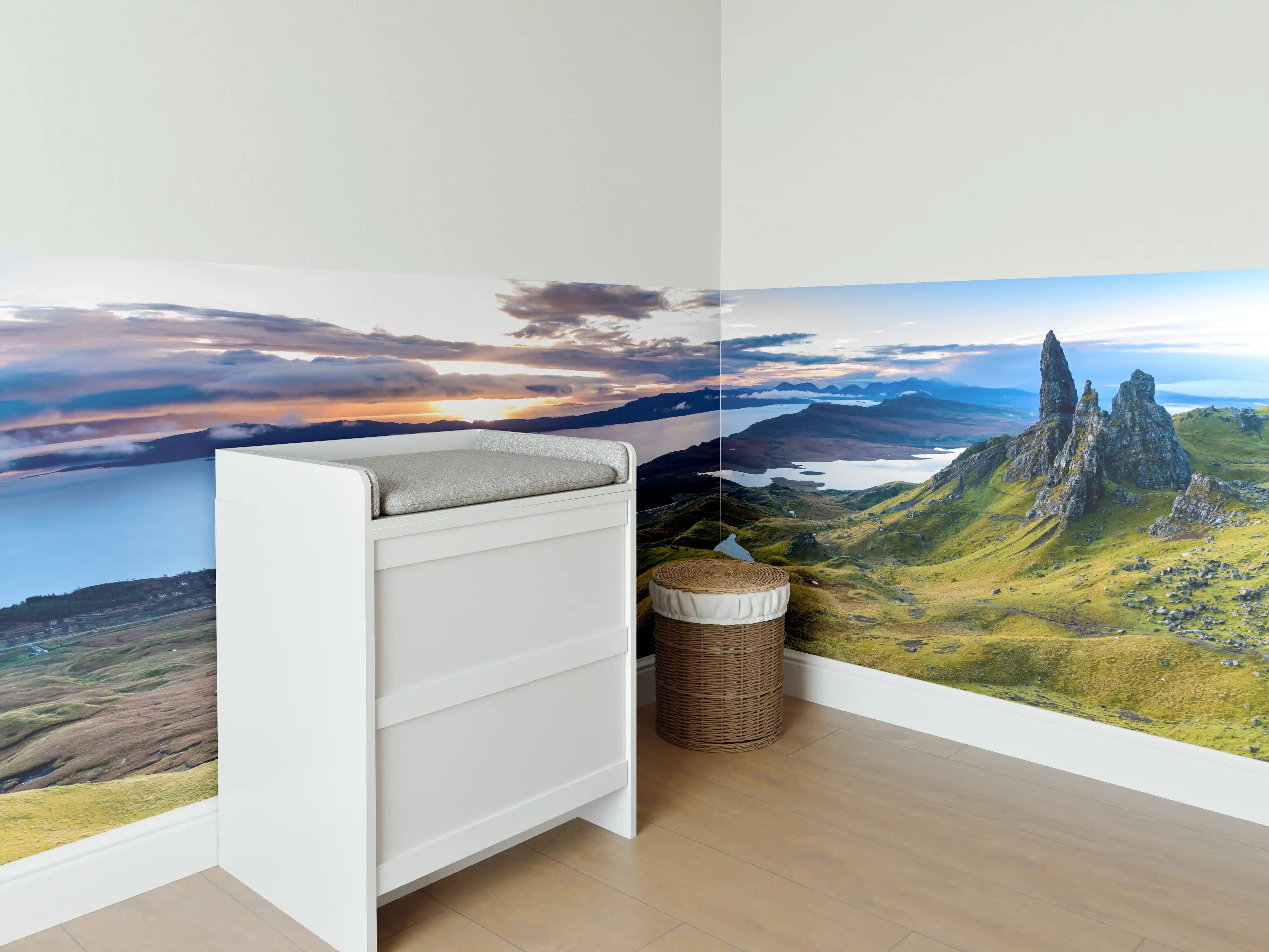 Babyzimmer Wandgestaltung - Sonnenaufgang auf der Isle of Skye