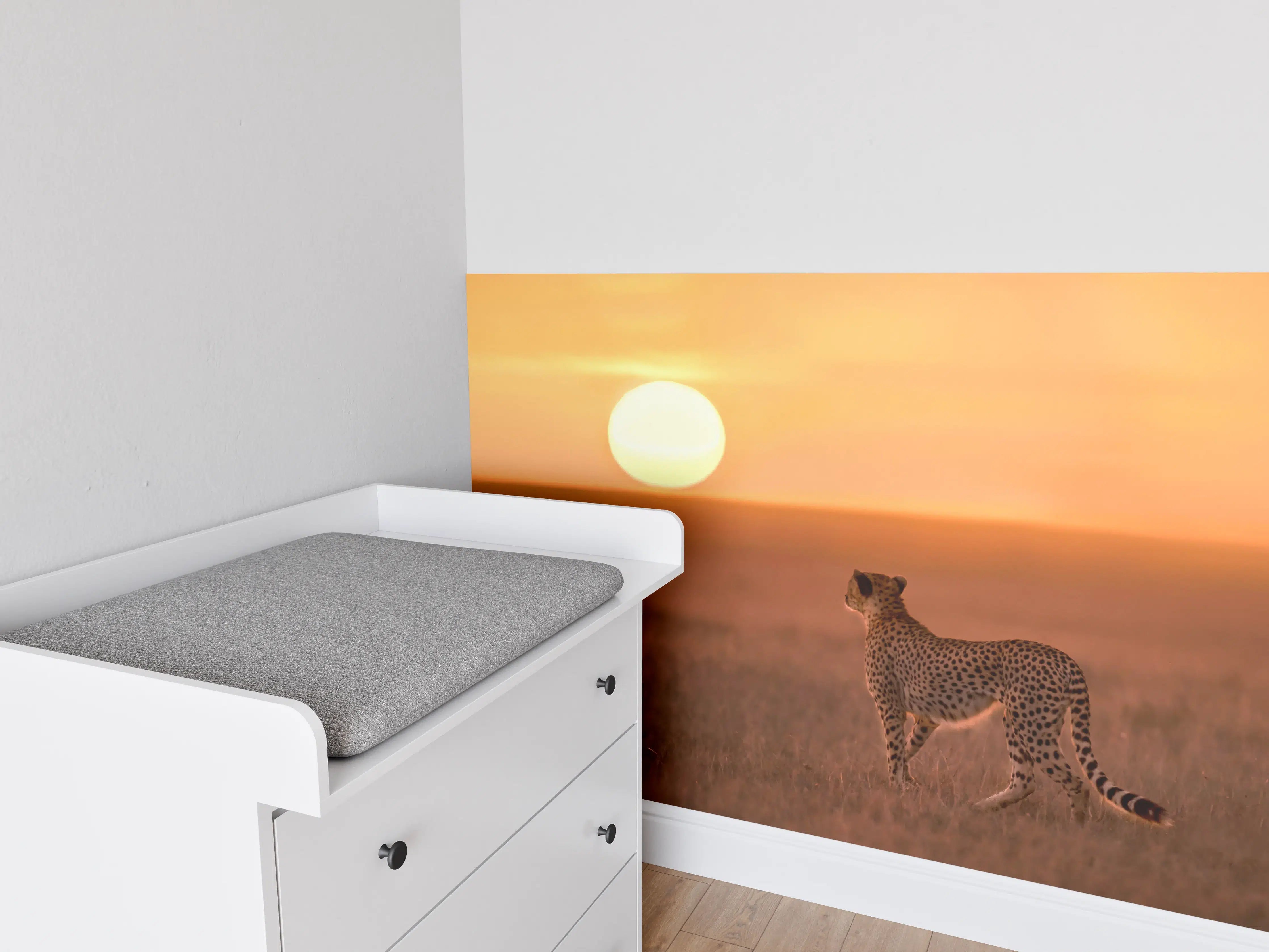 Babyzimmer Wandgestaltung - Sonnenaufgang in der Savanne - Afrika