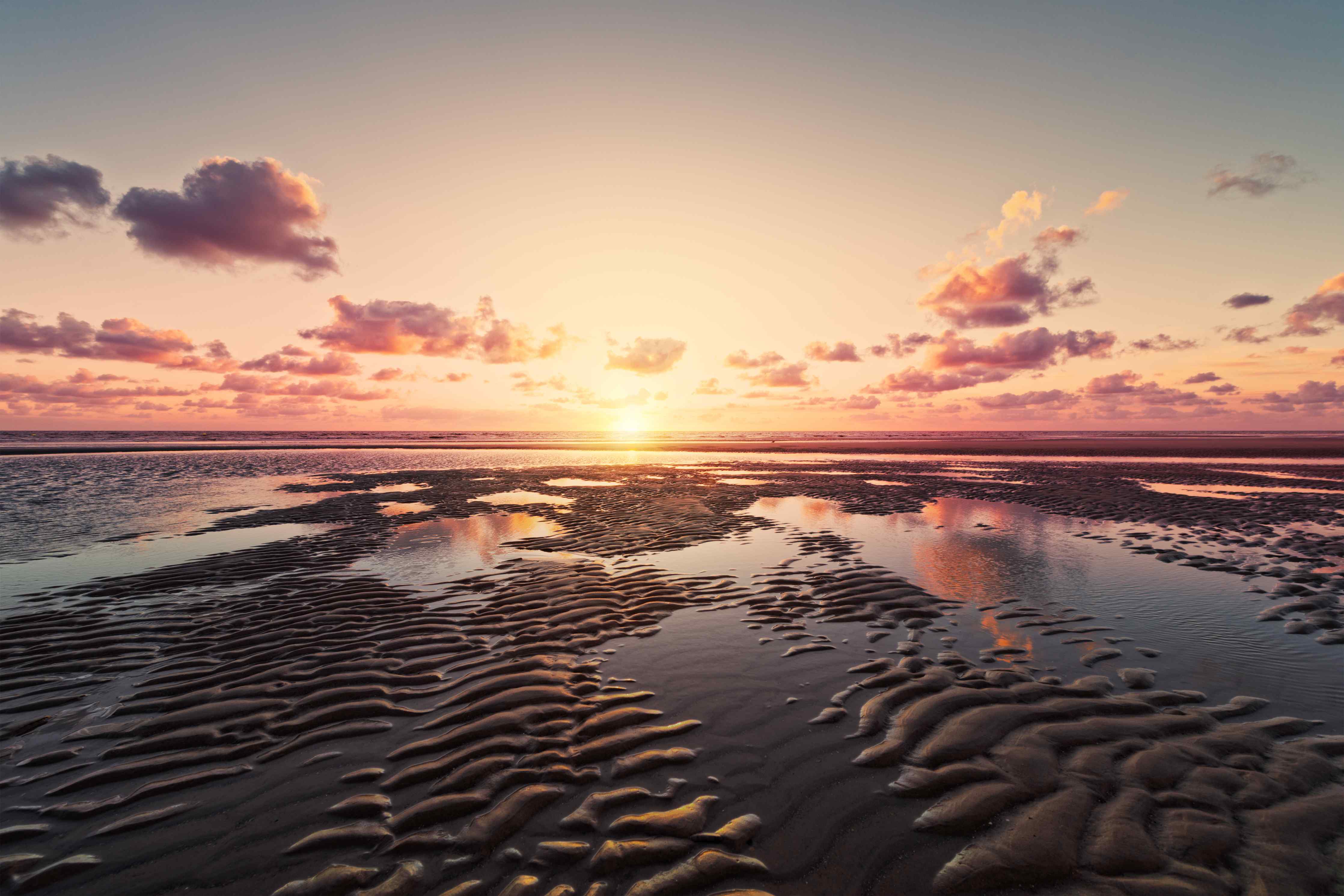 Babyzimmer Wandgestaltung-Sonnenuntergang - Nordsee