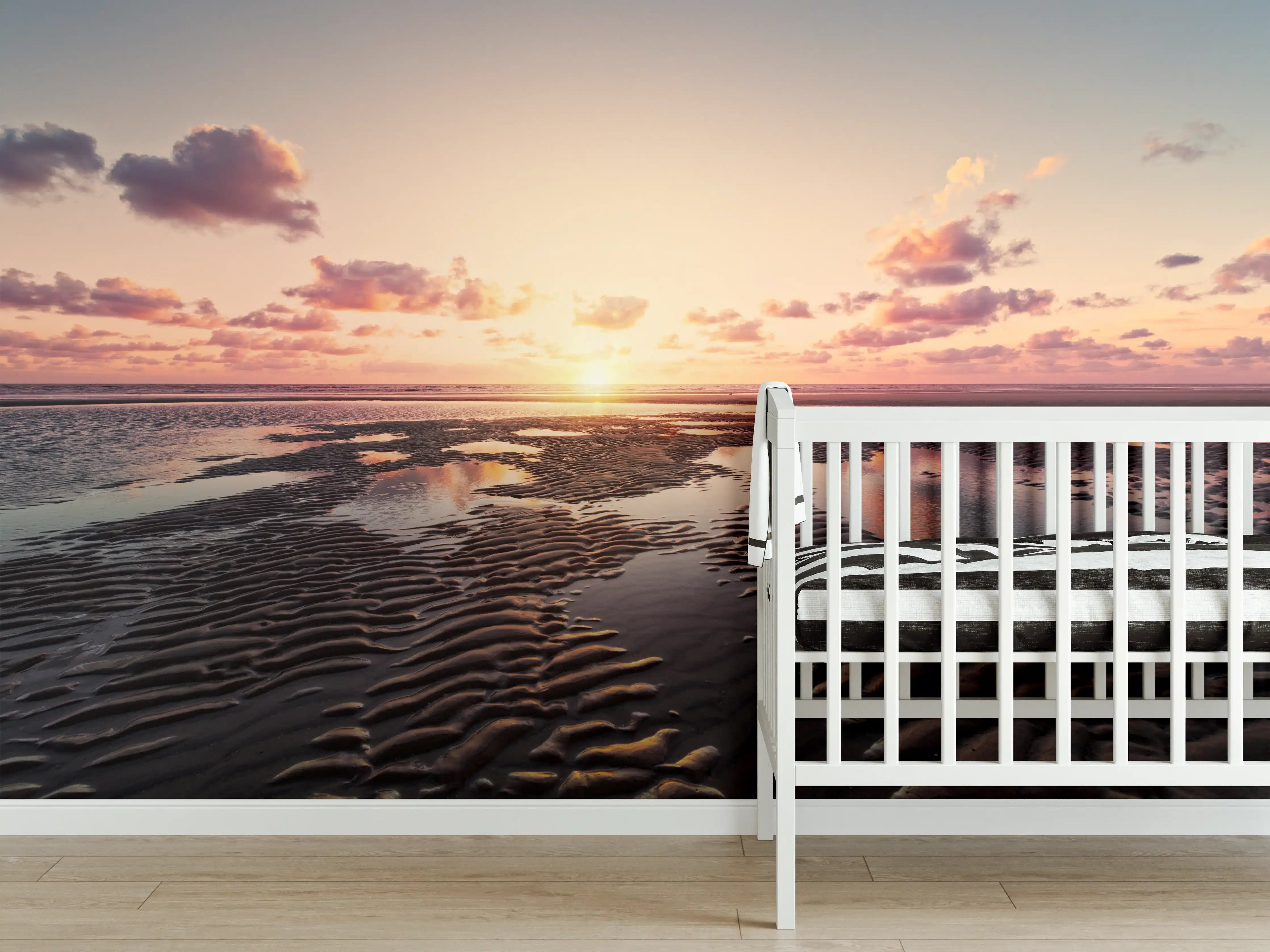 Babyzimmer Wandgestaltung - Sonnenuntergang - Nordsee