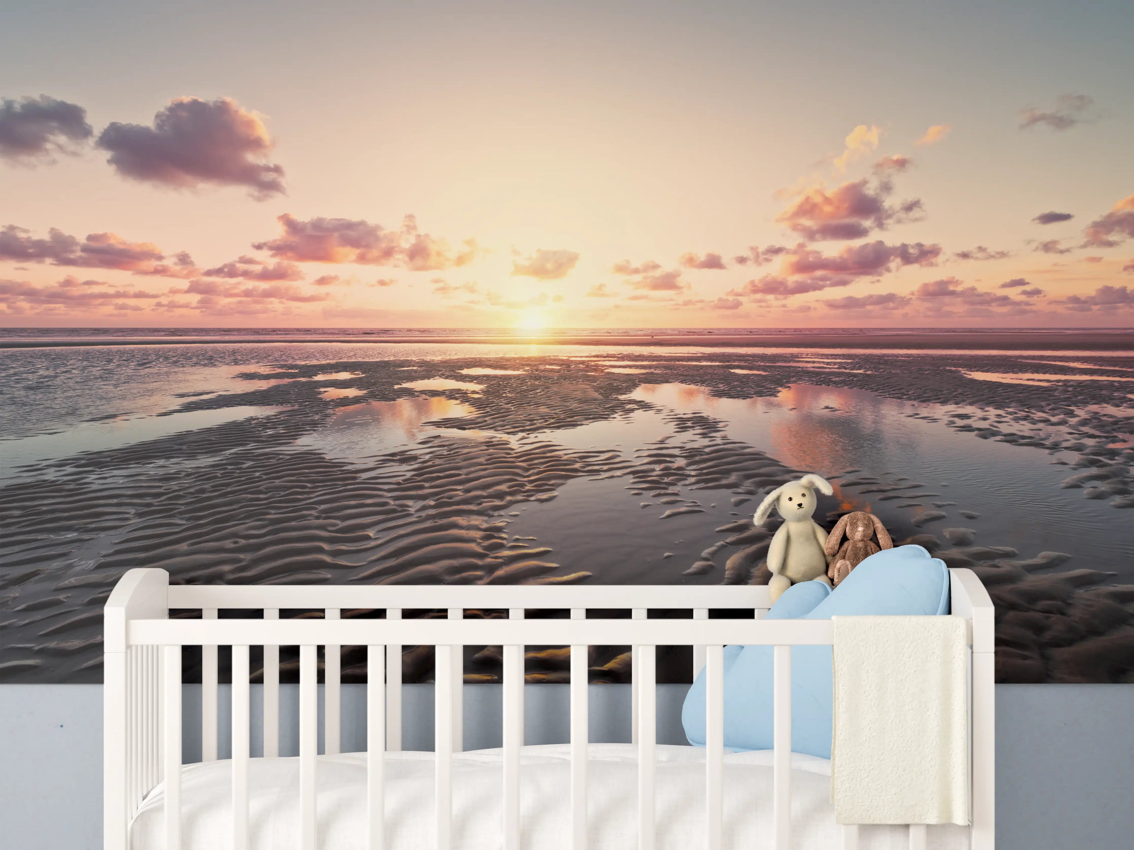 Babyzimmer Wandgestaltung - Sonnenuntergang - Nordsee