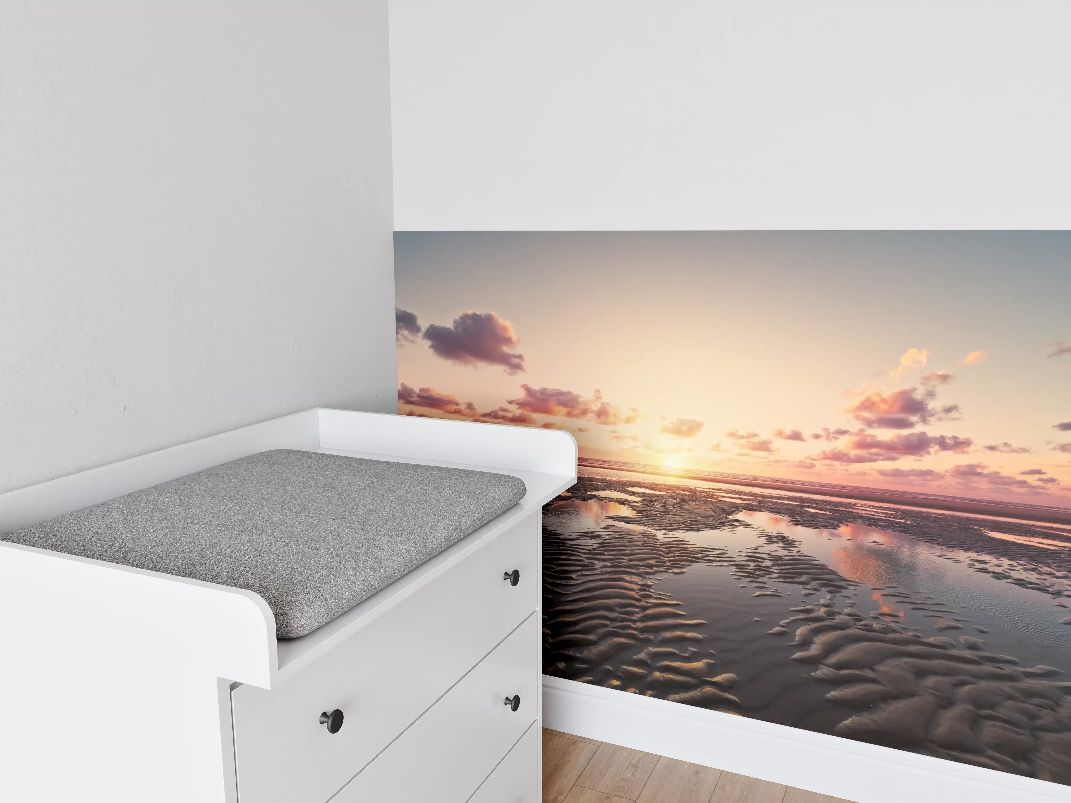 Babyzimmer Wandgestaltung - Sonnenuntergang - Nordsee