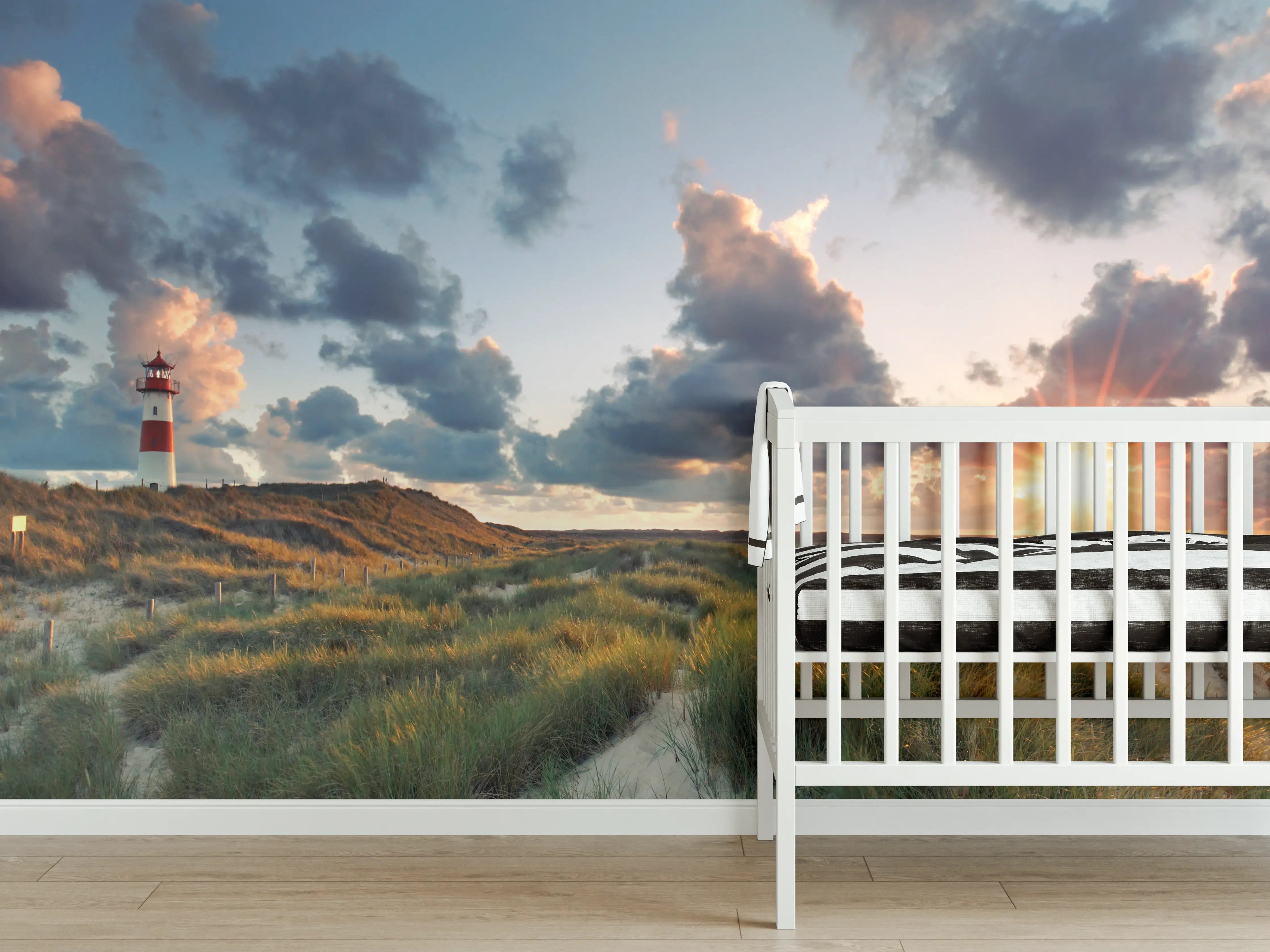 Babyzimmer Wandgestaltung - Sonnenuntergang Panorama - Sylt