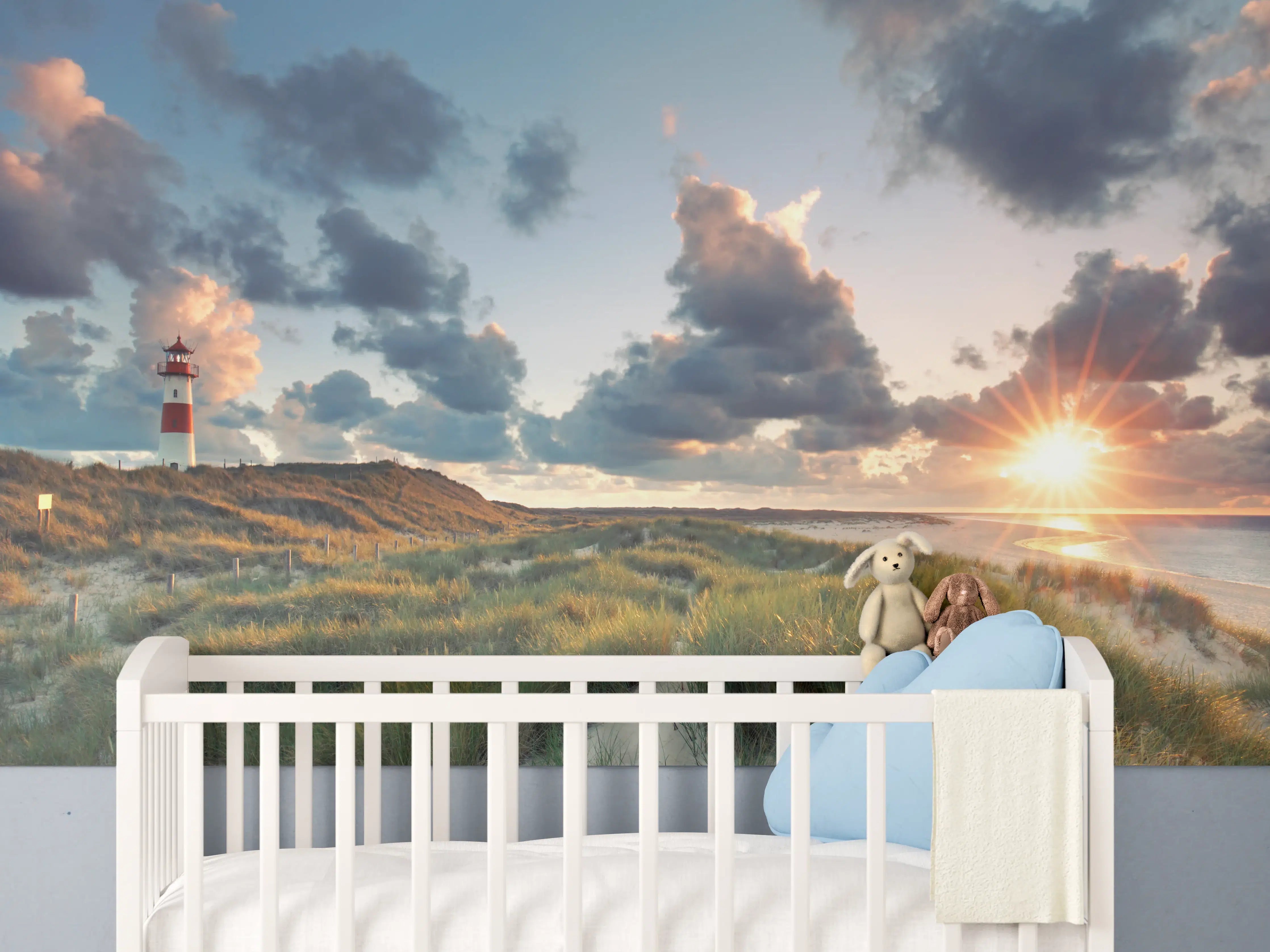 Babyzimmer Wandgestaltung - Sonnenuntergang Panorama - Sylt