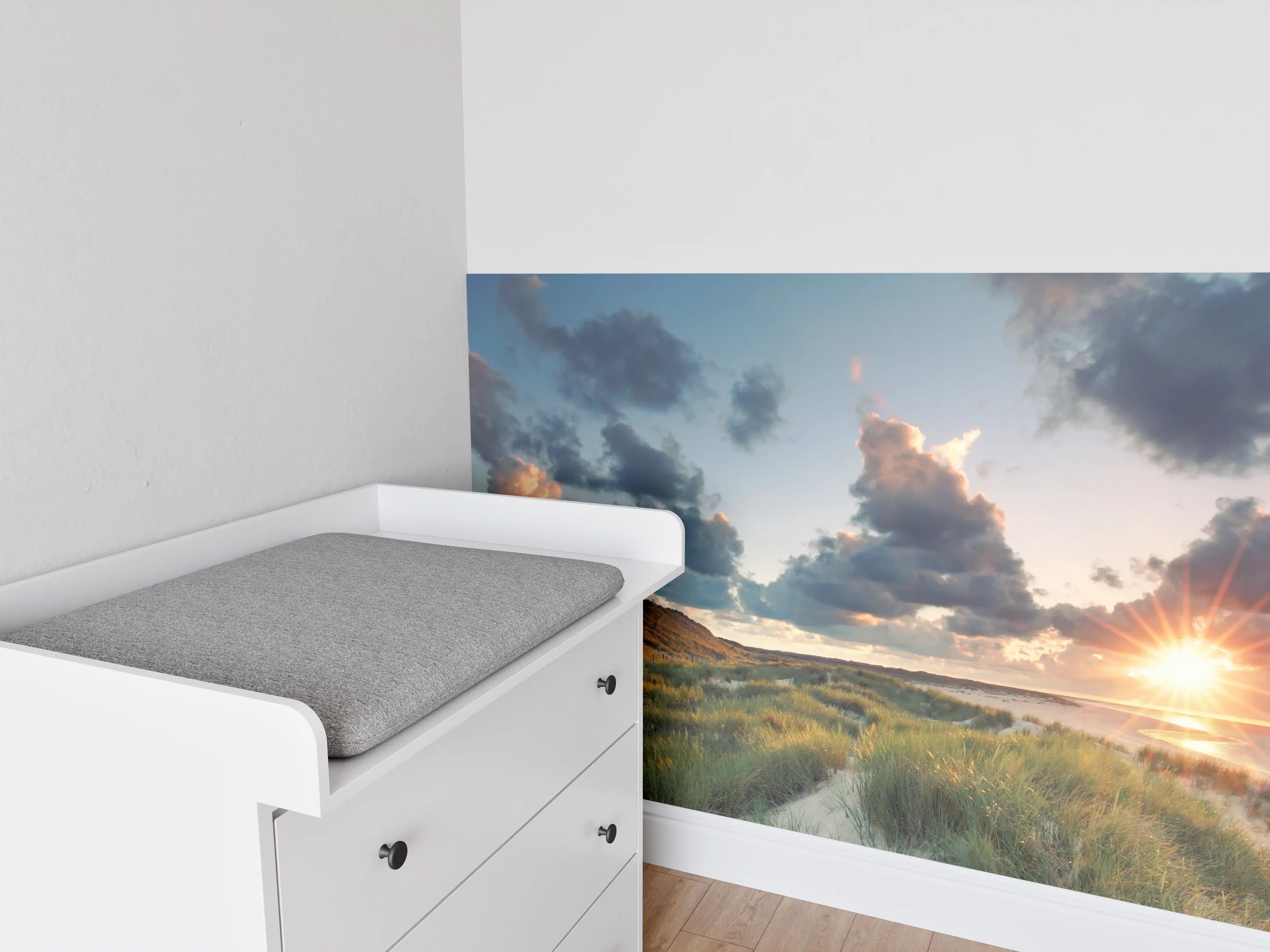 Babyzimmer Wandgestaltung - Sonnenuntergang Panorama - Sylt