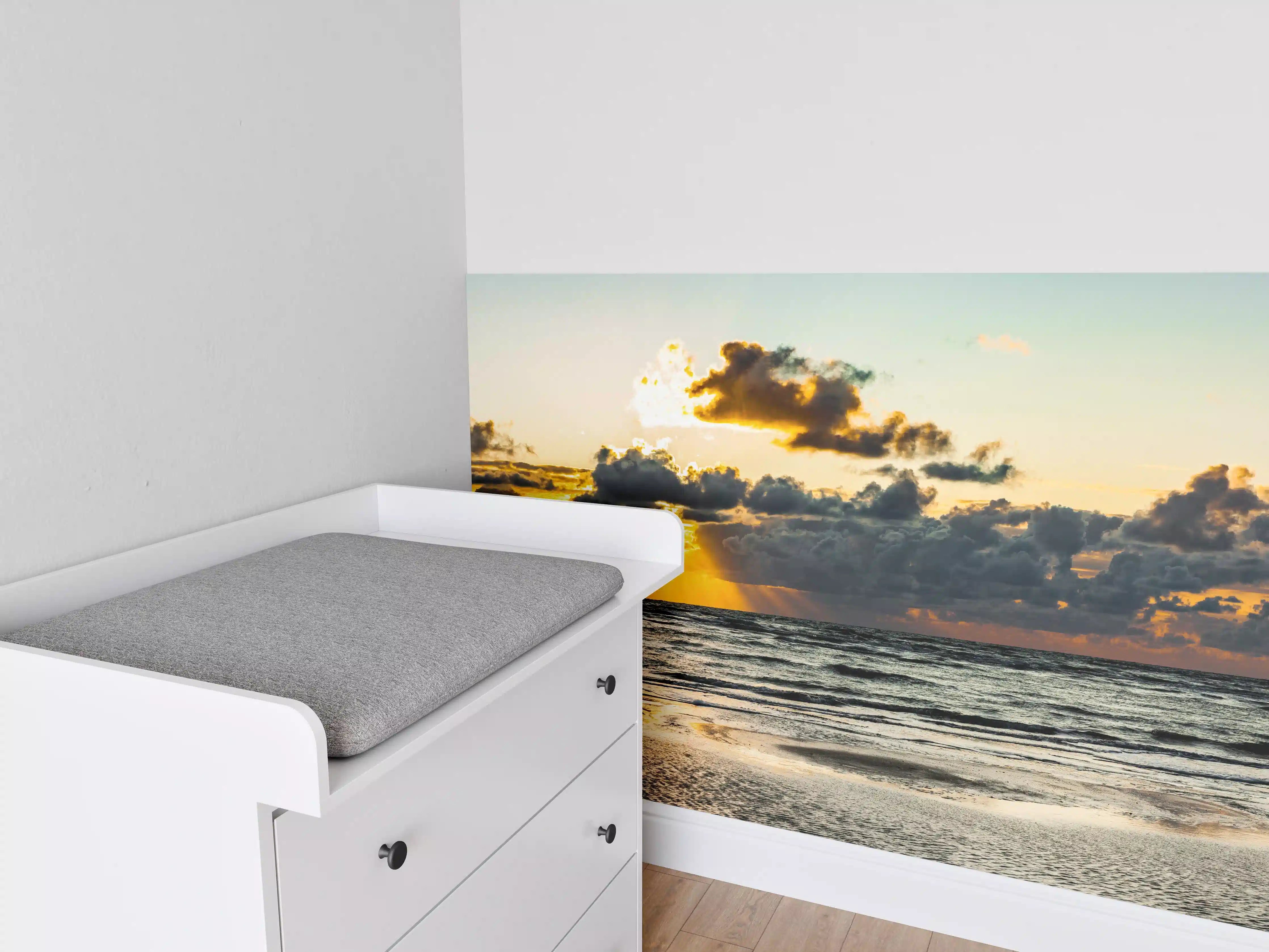 Babyzimmer Wandgestaltung - Sonnenuntergang am ruhigen Meer