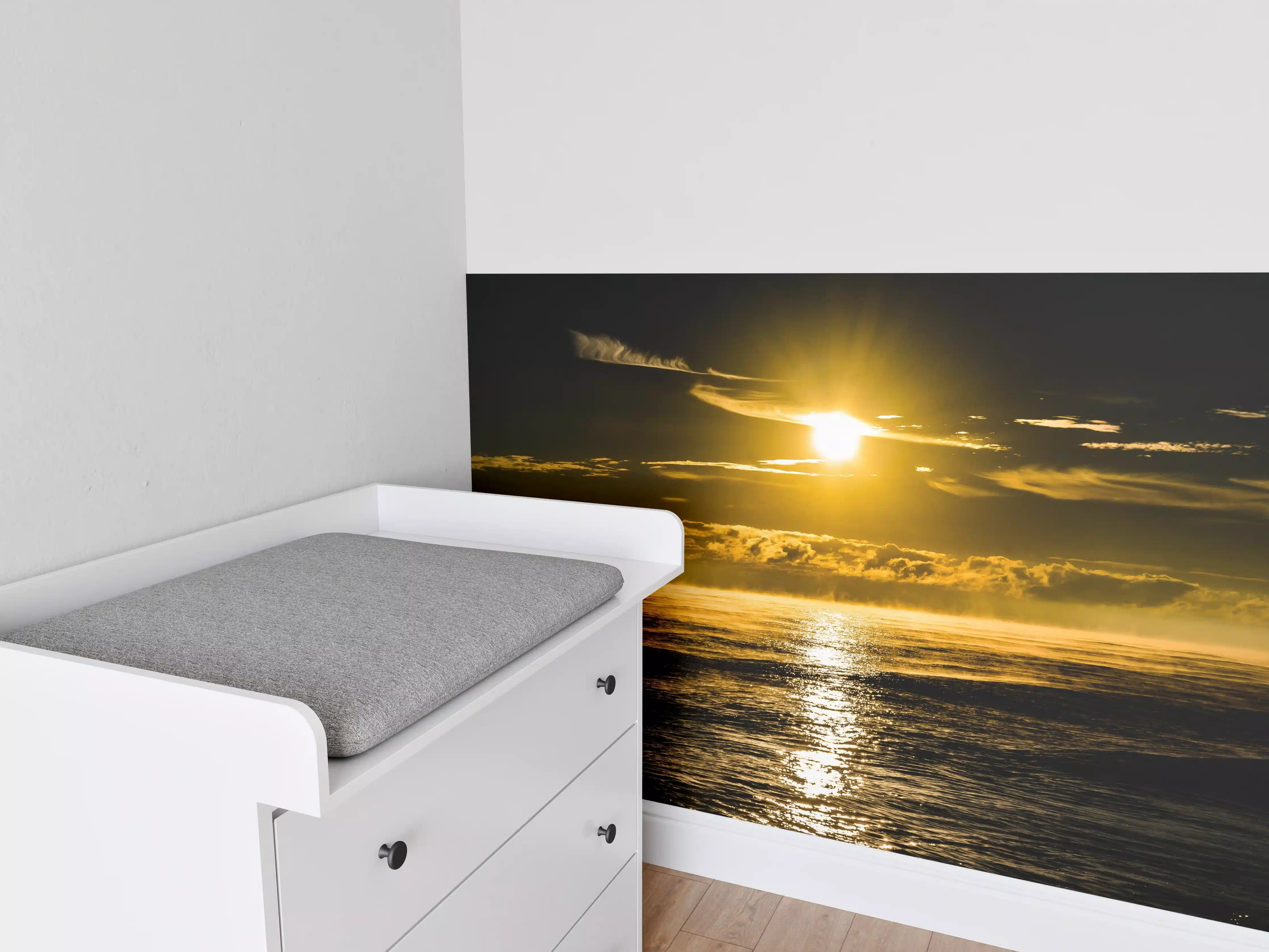 Babyzimmer Wandgestaltung - Sonnenuntergang über dem Meer