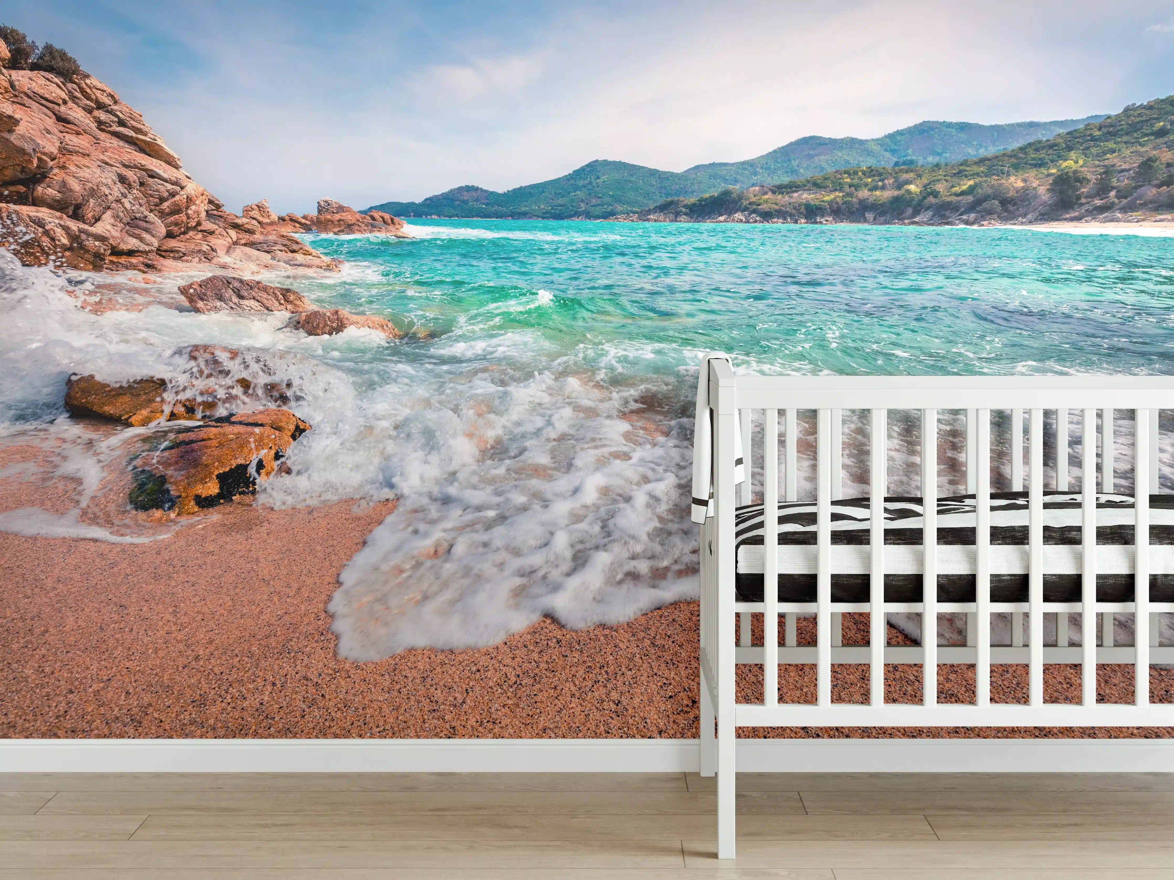 Babyzimmer Wandgestaltung - Sonnige Meereslandschaft in der Ägäis