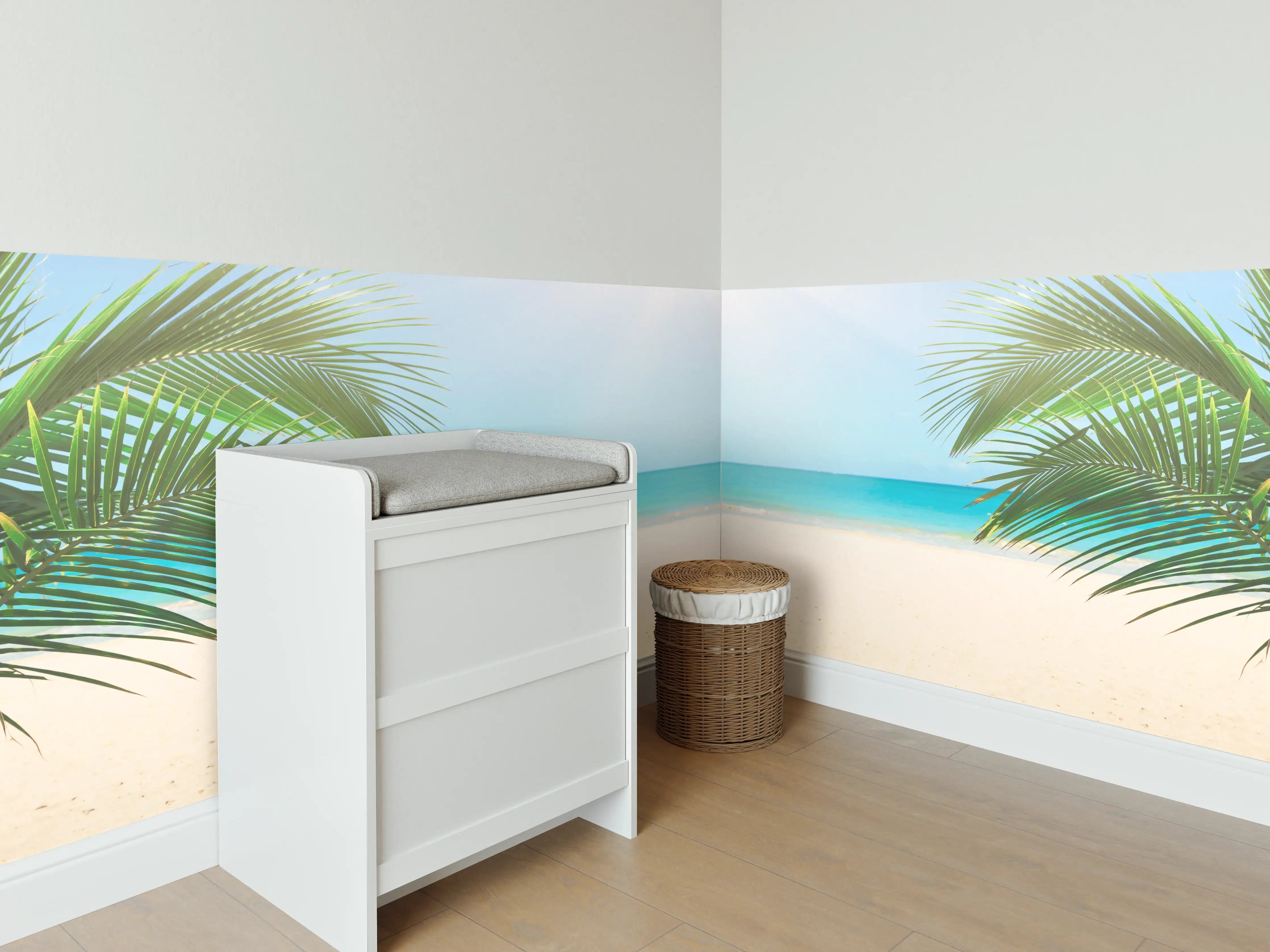 Babyzimmer Wandgestaltung - Sonniges tropisches Strandpanorama