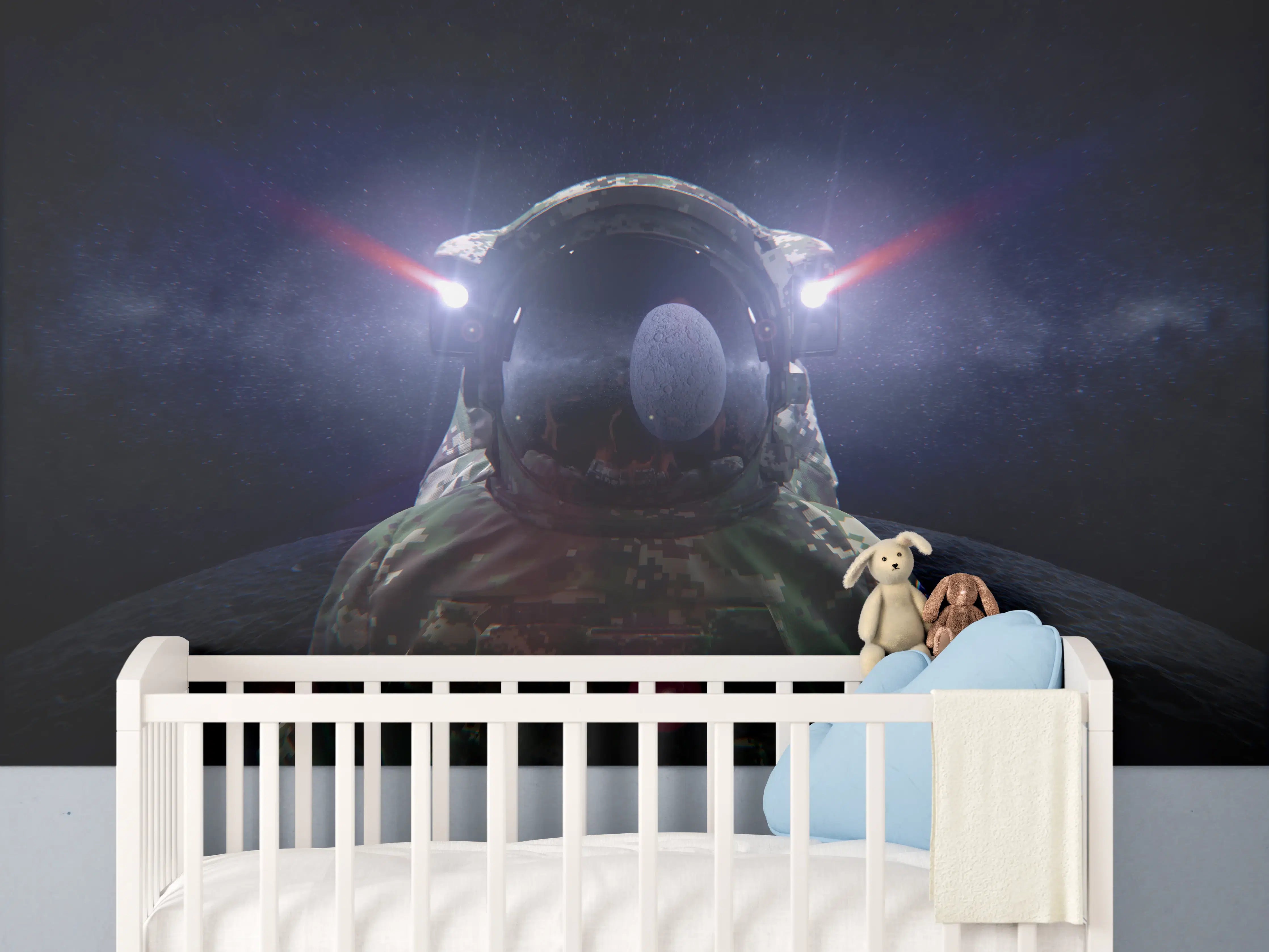 Babyzimmer Wandgestaltung - Space Force Soldat im Tarnanzug