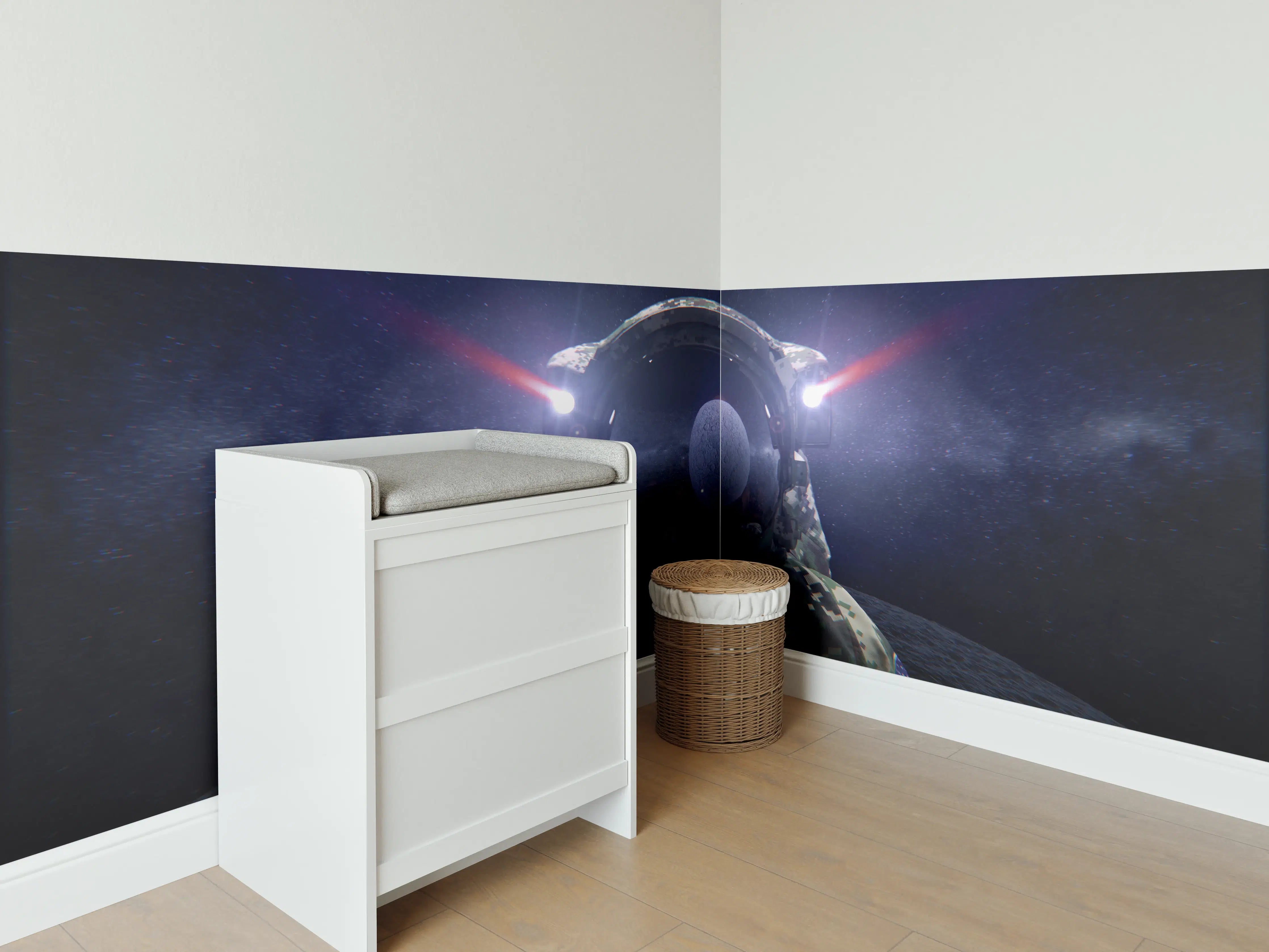 Babyzimmer Wandgestaltung - Space Force Soldat im Tarnanzug