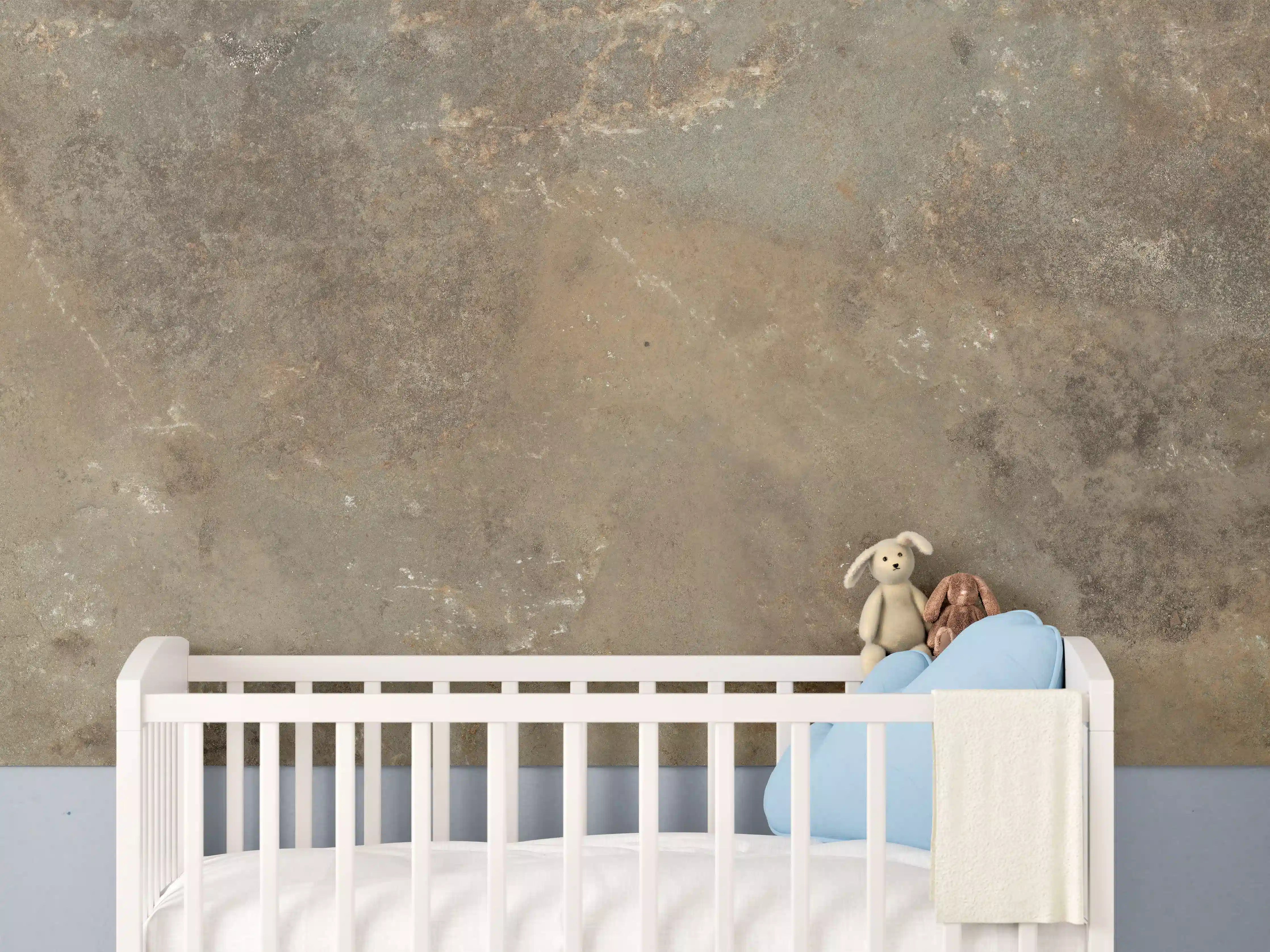 Babyzimmer Wandgestaltung - Steinige Zement Struktur