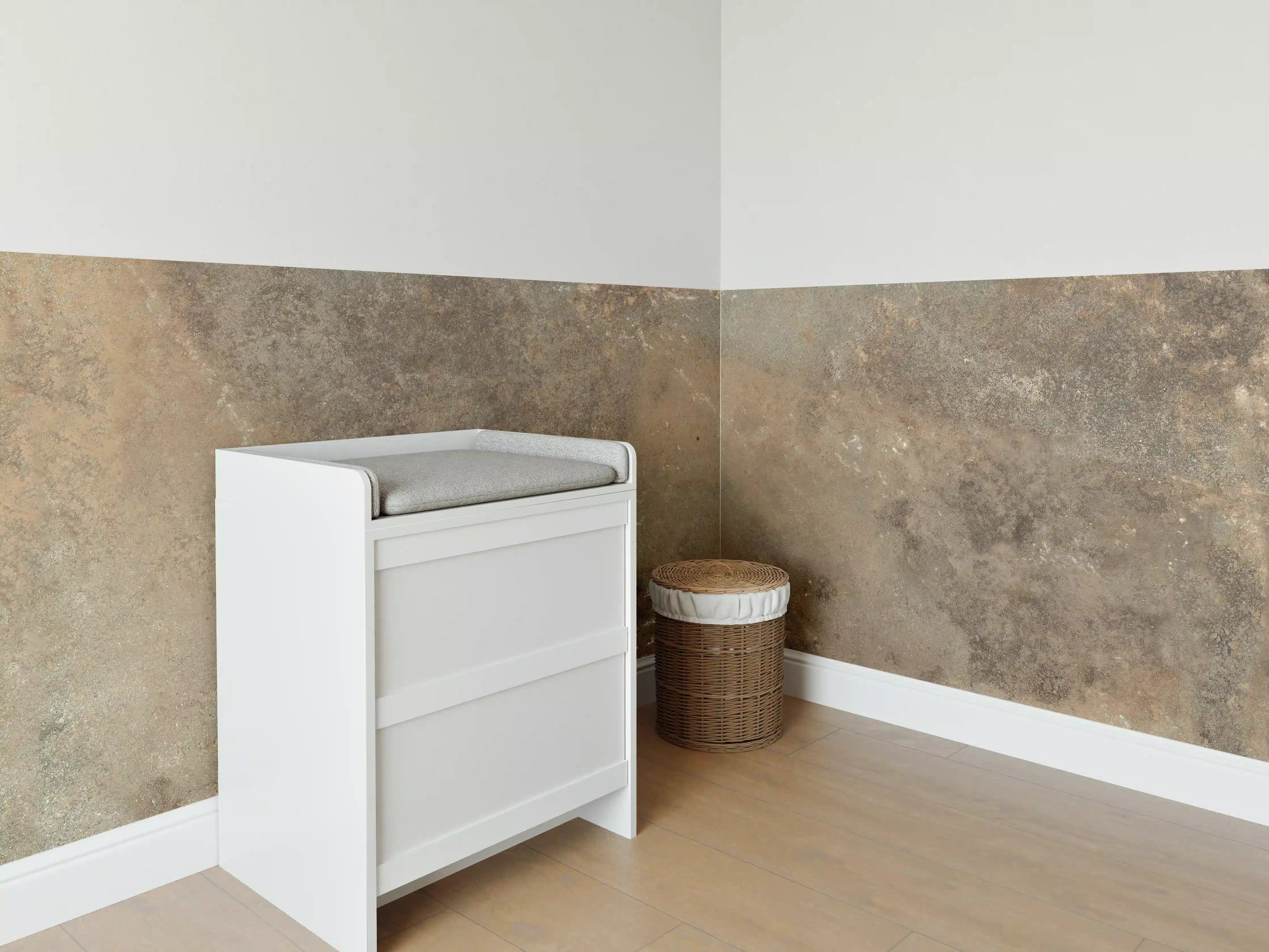 Babyzimmer Wandgestaltung - Steinige Zement Struktur