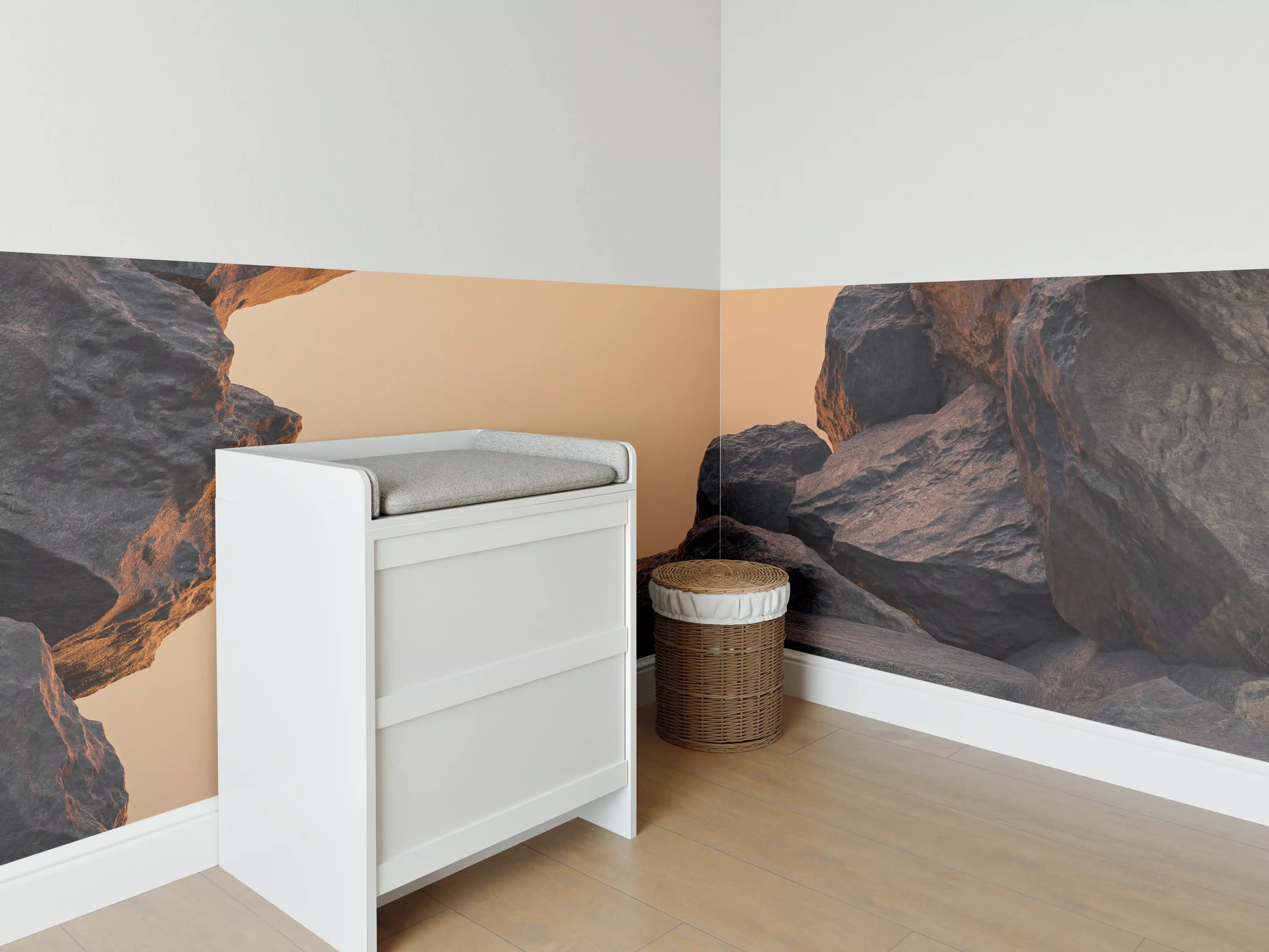 Babyzimmer Wandgestaltung - Steiniger Hintergrund - Grau