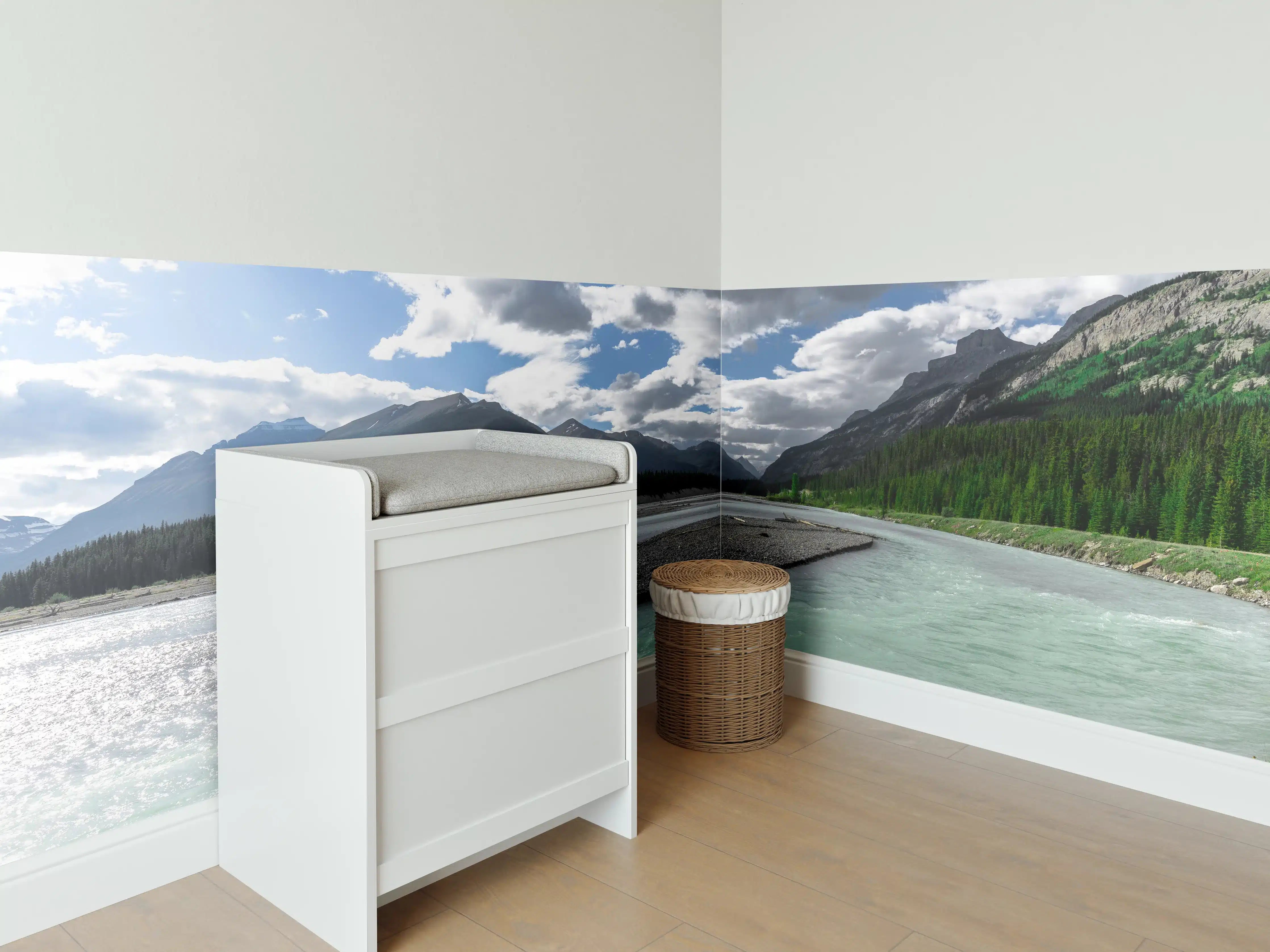 Babyzimmer Wandgestaltung - Steinlandschaft auf dem Wasser in Banff