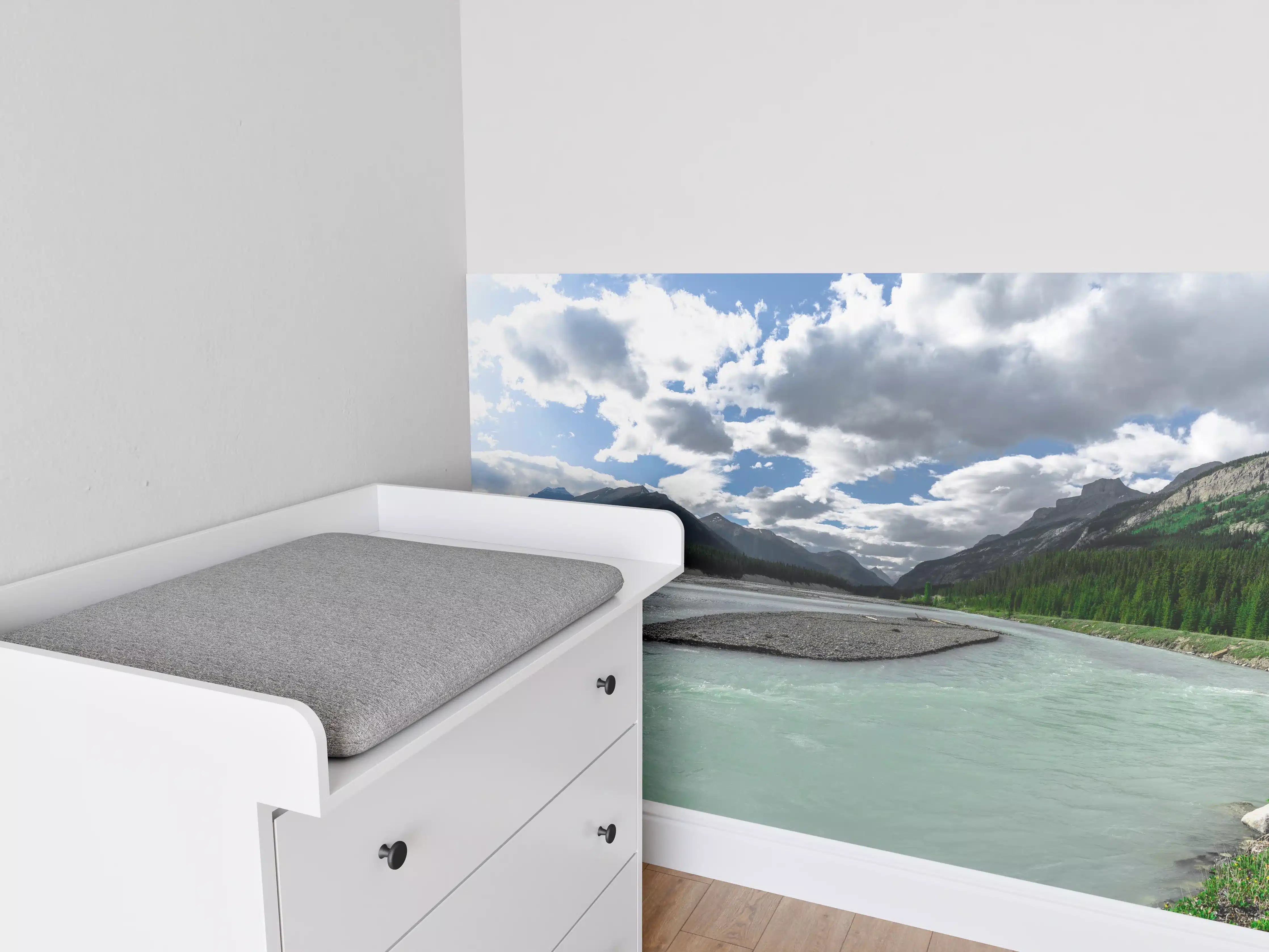 Babyzimmer Wandgestaltung - Steinlandschaft auf dem Wasser in Banff