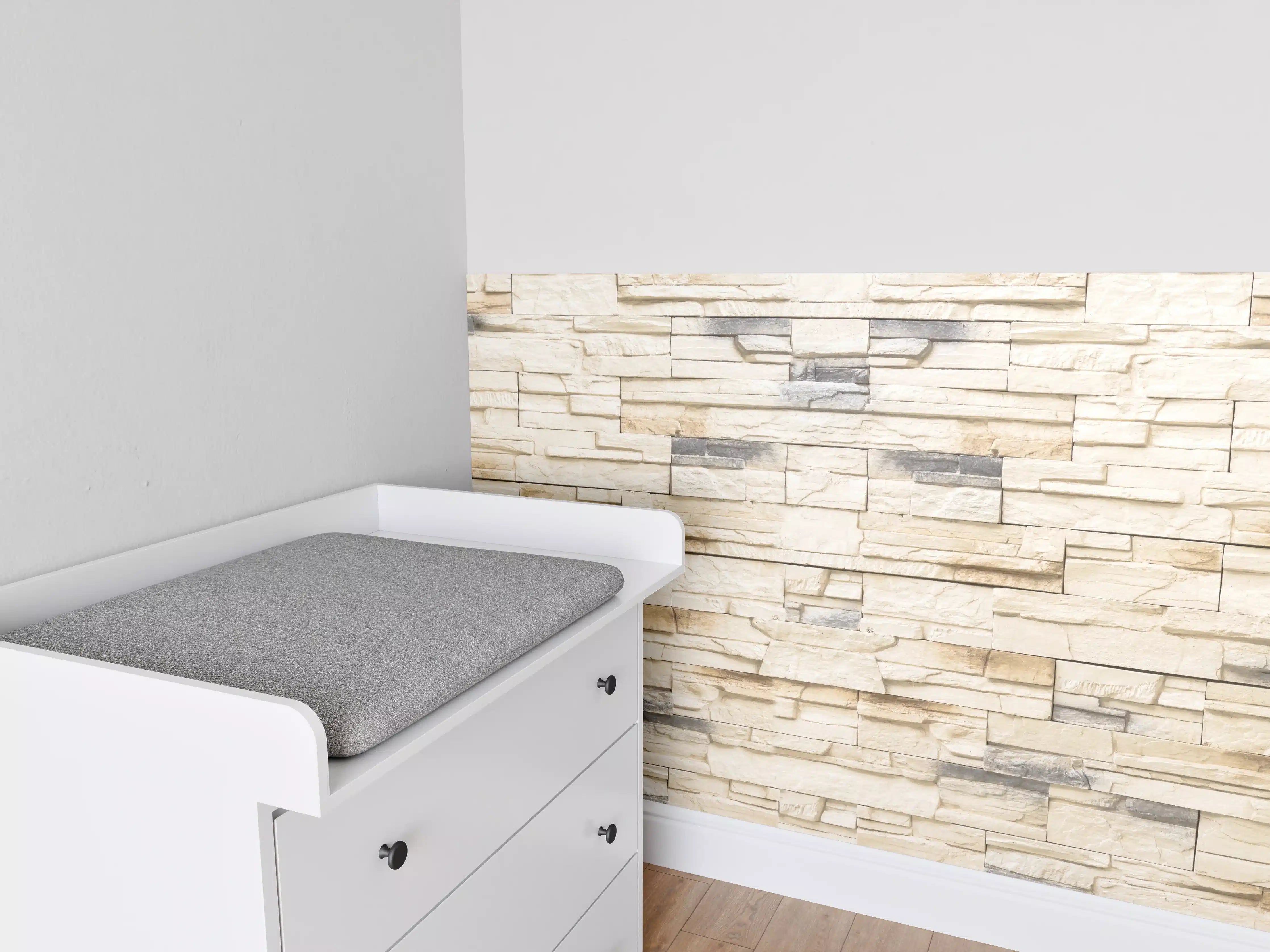 Babyzimmer Wandgestaltung - Stilisierte Alt-Weißziegel Textur