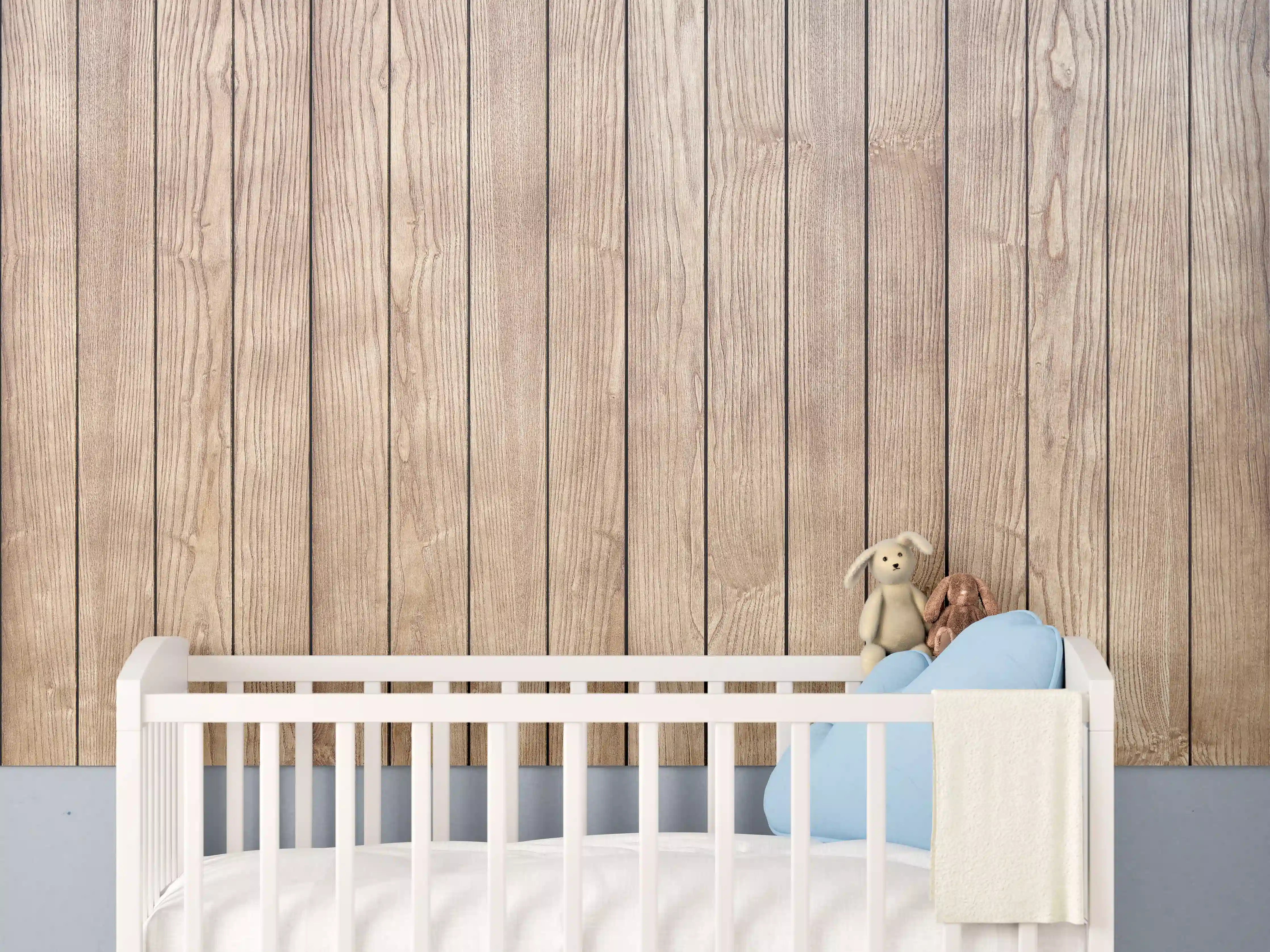 Babyzimmer Wandgestaltung - Stilvolle Eschenholzdielen