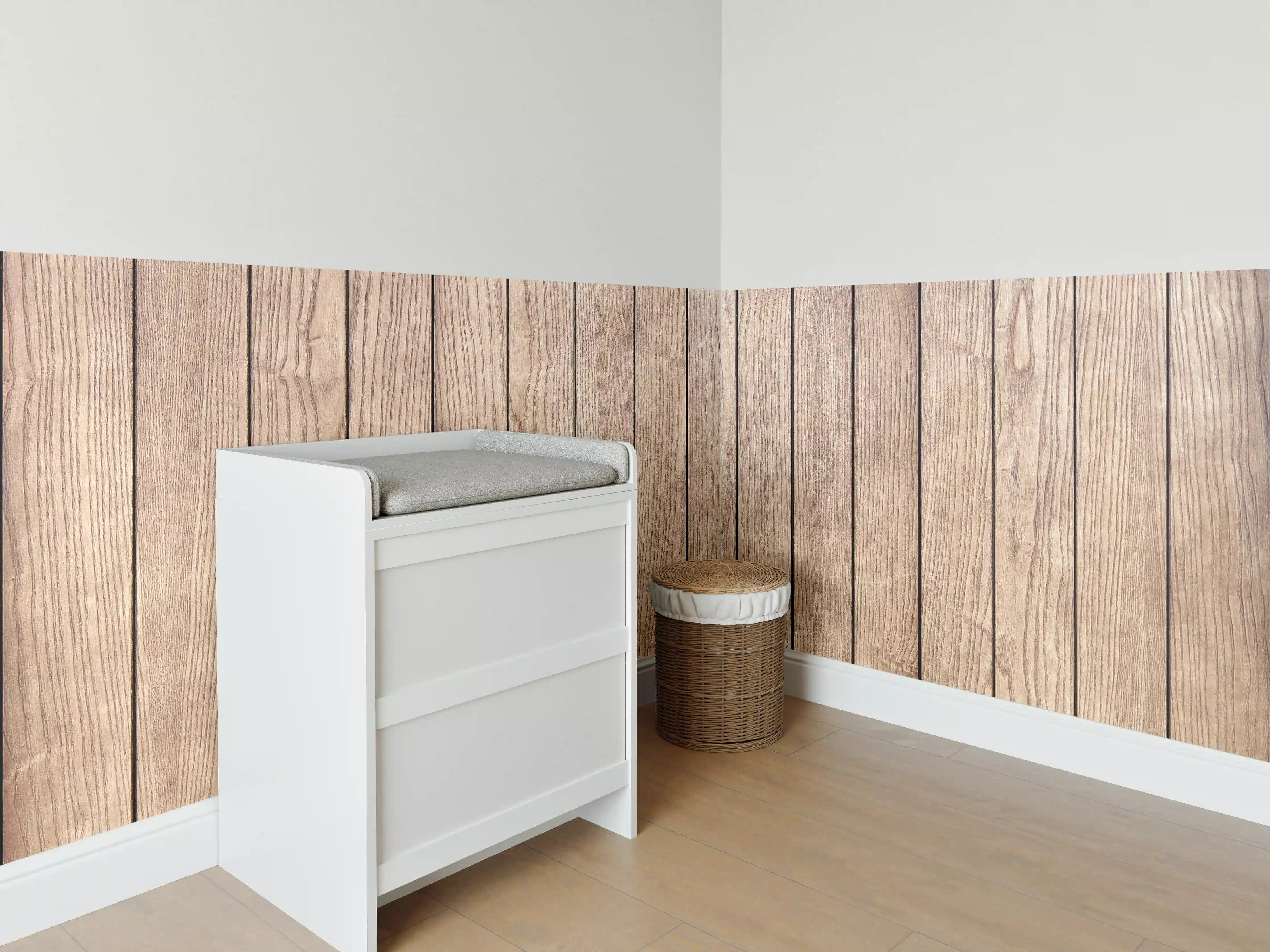 Babyzimmer Wandgestaltung - Stilvolle Eschenholzdielen