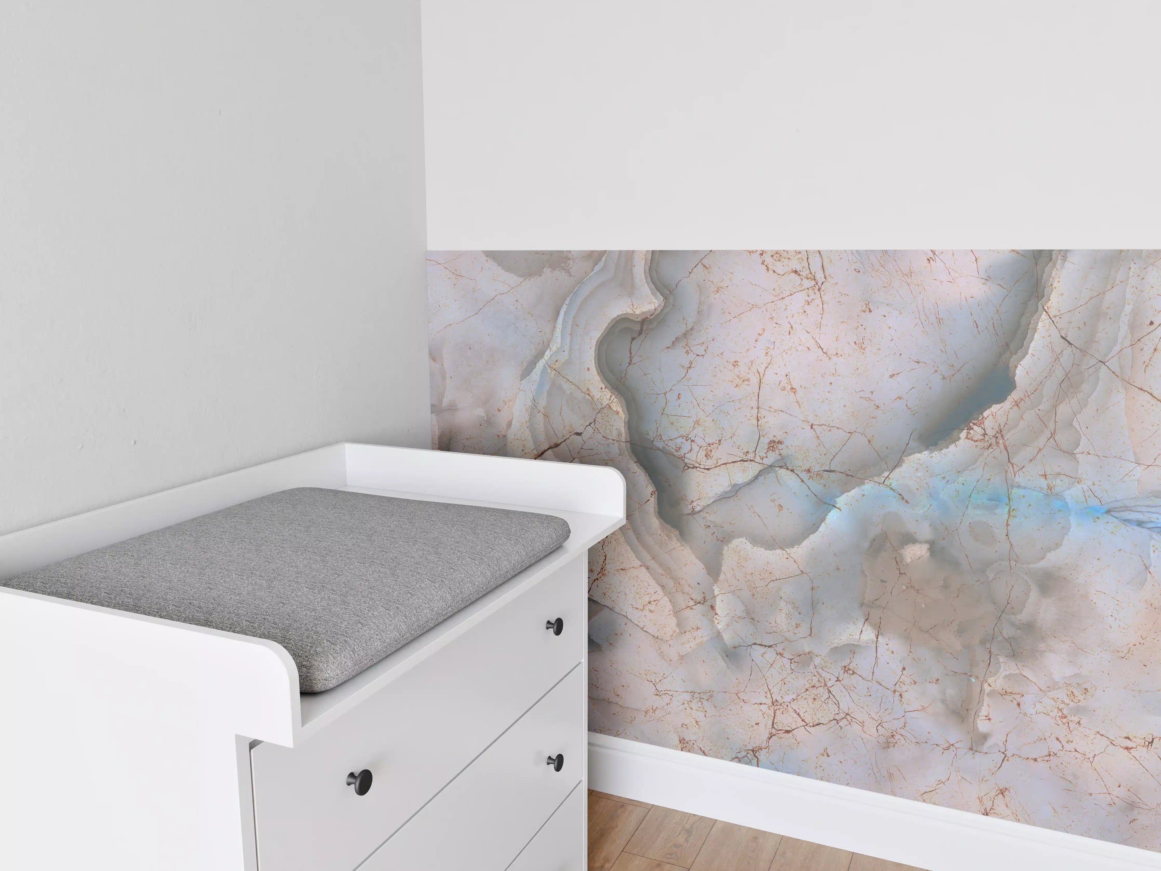 Babyzimmer Wandgestaltung - Stilvolle Marmor Mischung