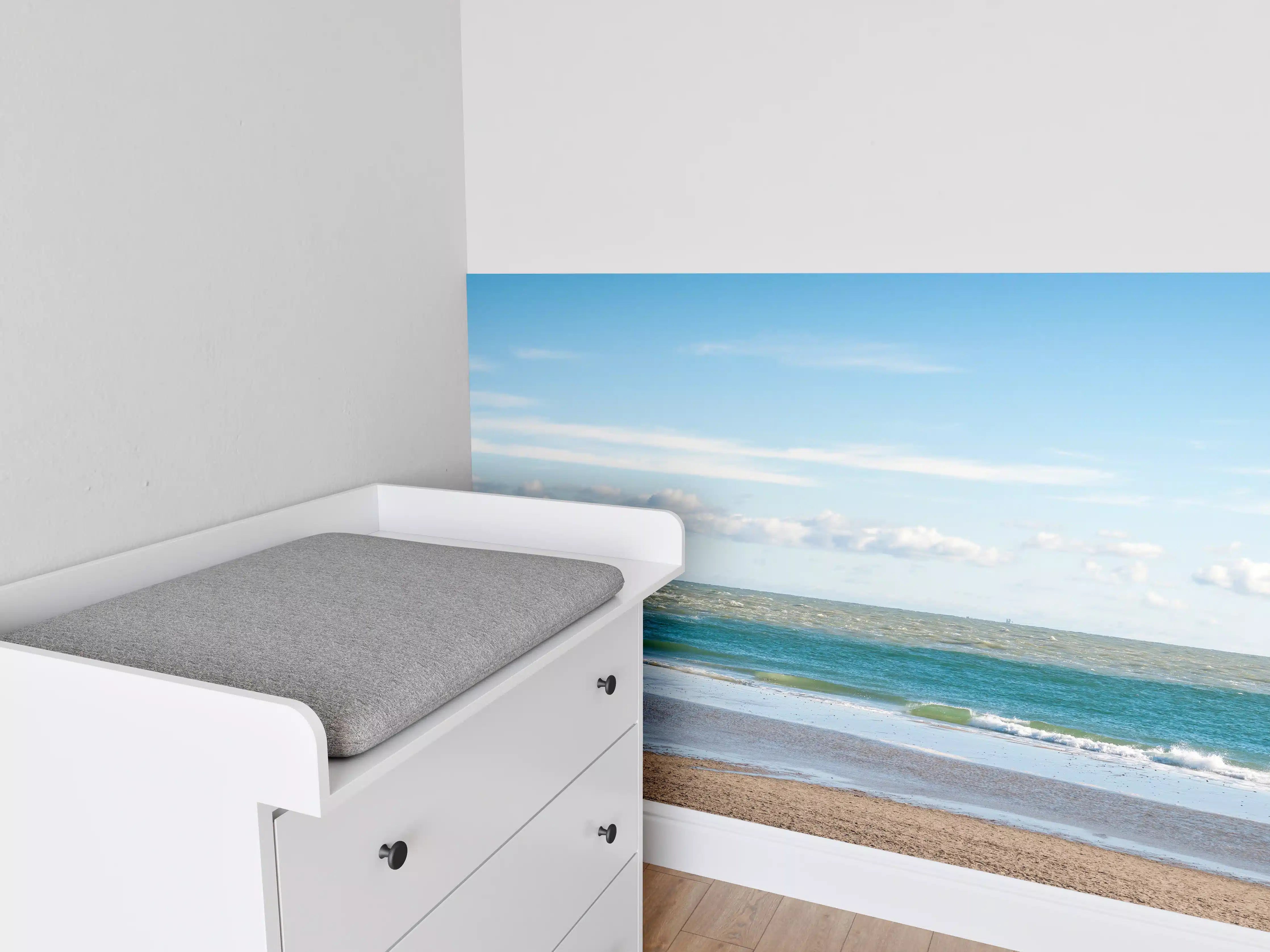 Babyzimmer Wandgestaltung - Strand und Meer bei Sonnenaufgang