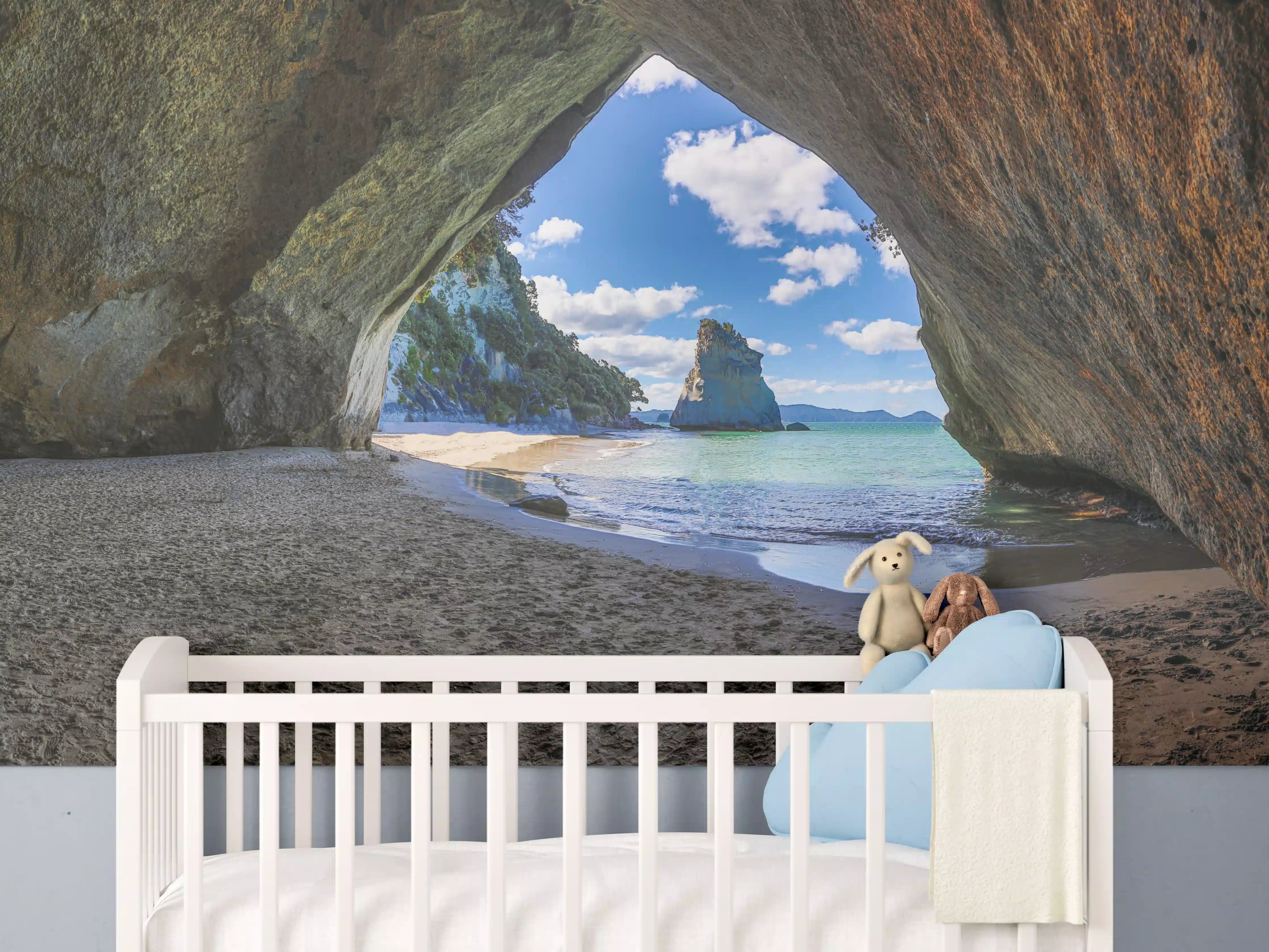 Babyzimmer Wandgestaltung - Strandblick auf Hoho-Rock